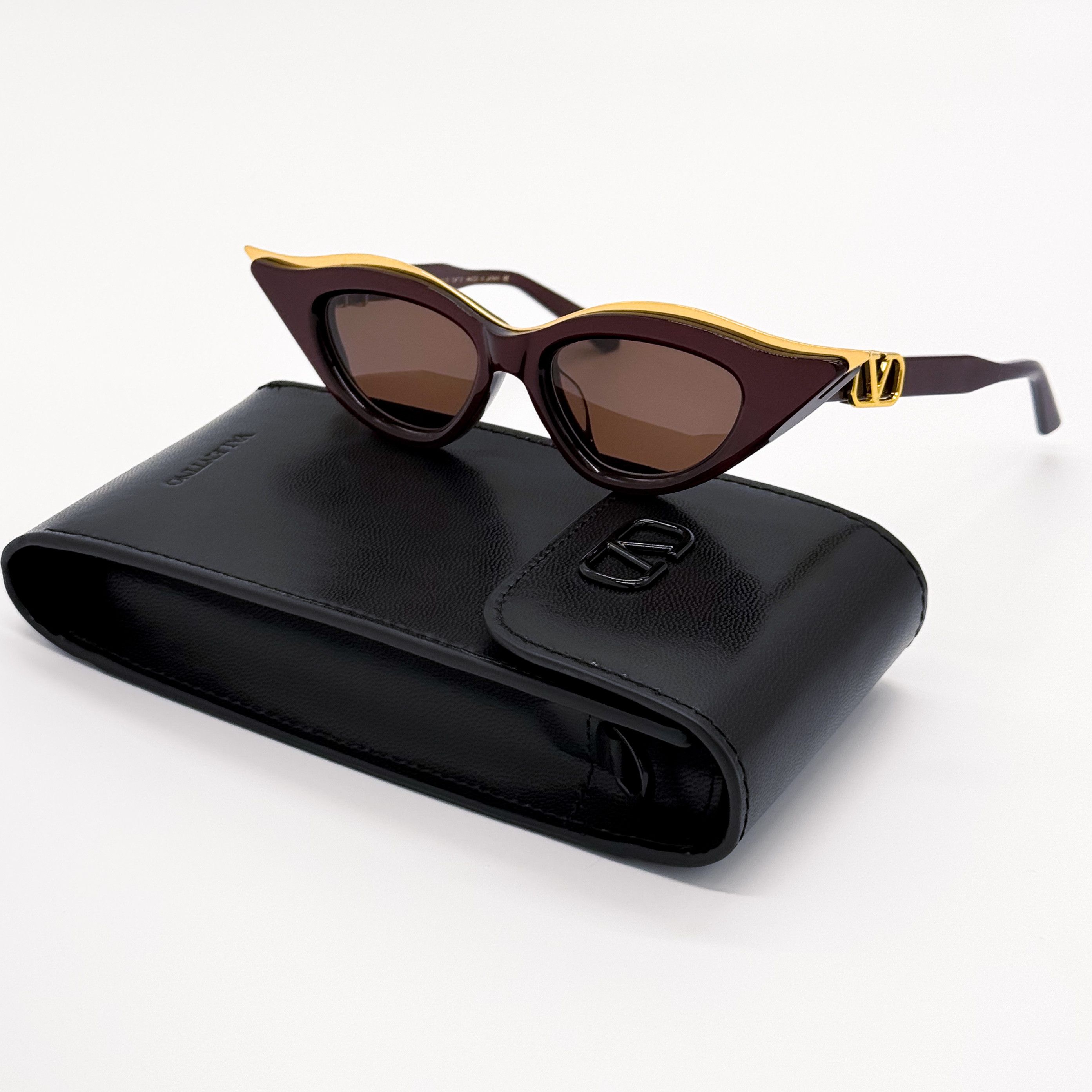 Valentino NEW VALENTINO V-GOLDCUT VLS-114B BORDEAUX CAT EYE SUNGLASSES Size ONE SIZE - 2 Thumbnail