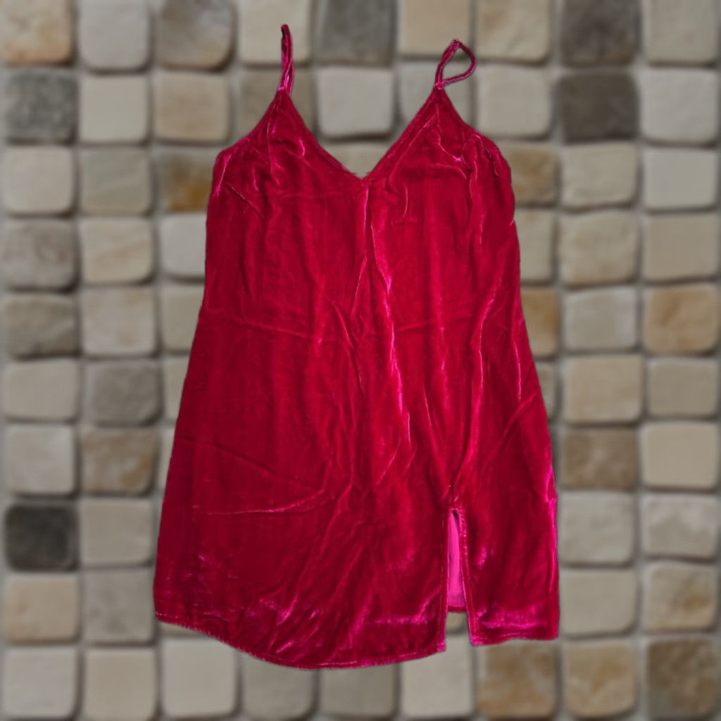 Reformation Reformation Dress Womens Small Red Velvet Bodycon Size S / US 4 / IT 40 - 1 Thumbnail