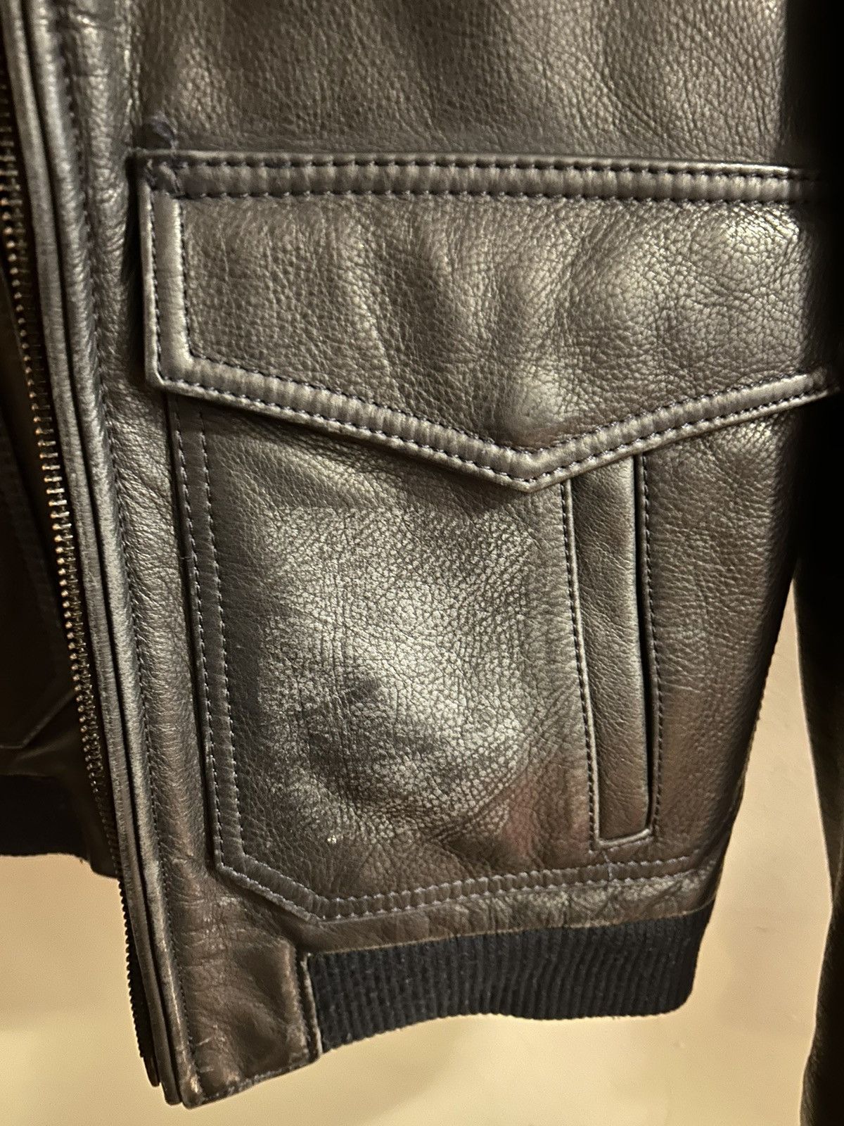 Blk Dnm Blk Dnm Leather Flight Jacket Navy Size US M / EU 48-50 / 2 - 4 Thumbnail