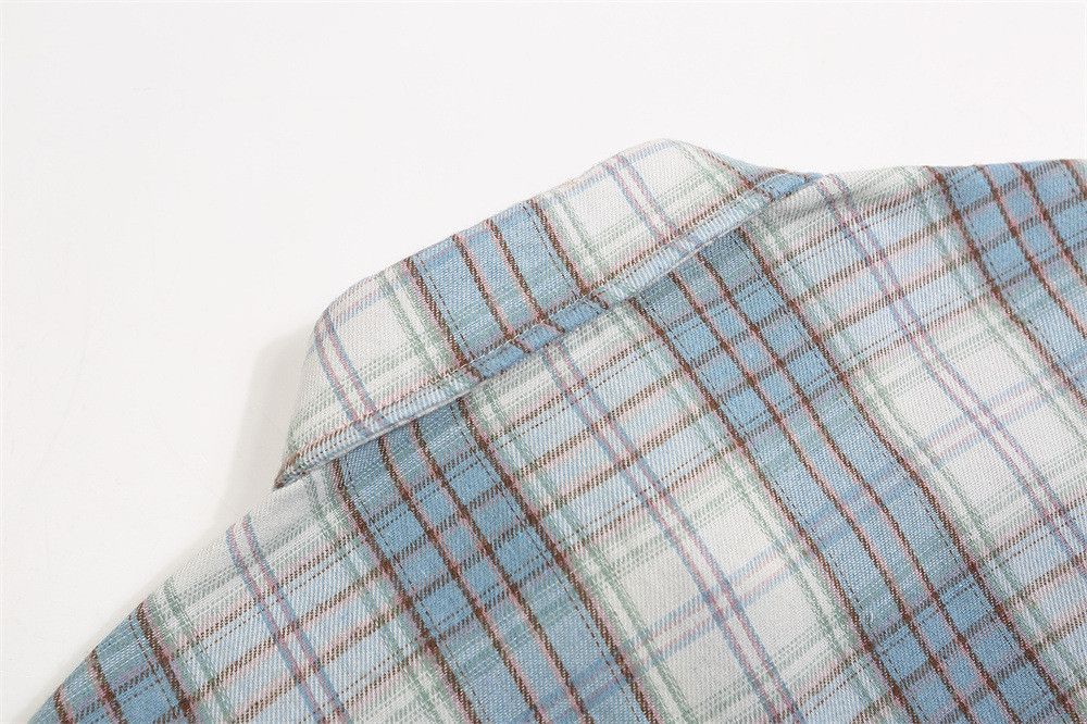 Vintage Men's Japanese casual lapel loose plaid long-sleeved shirt Size US M / EU 48-50 / 2 - 5 Thumbnail