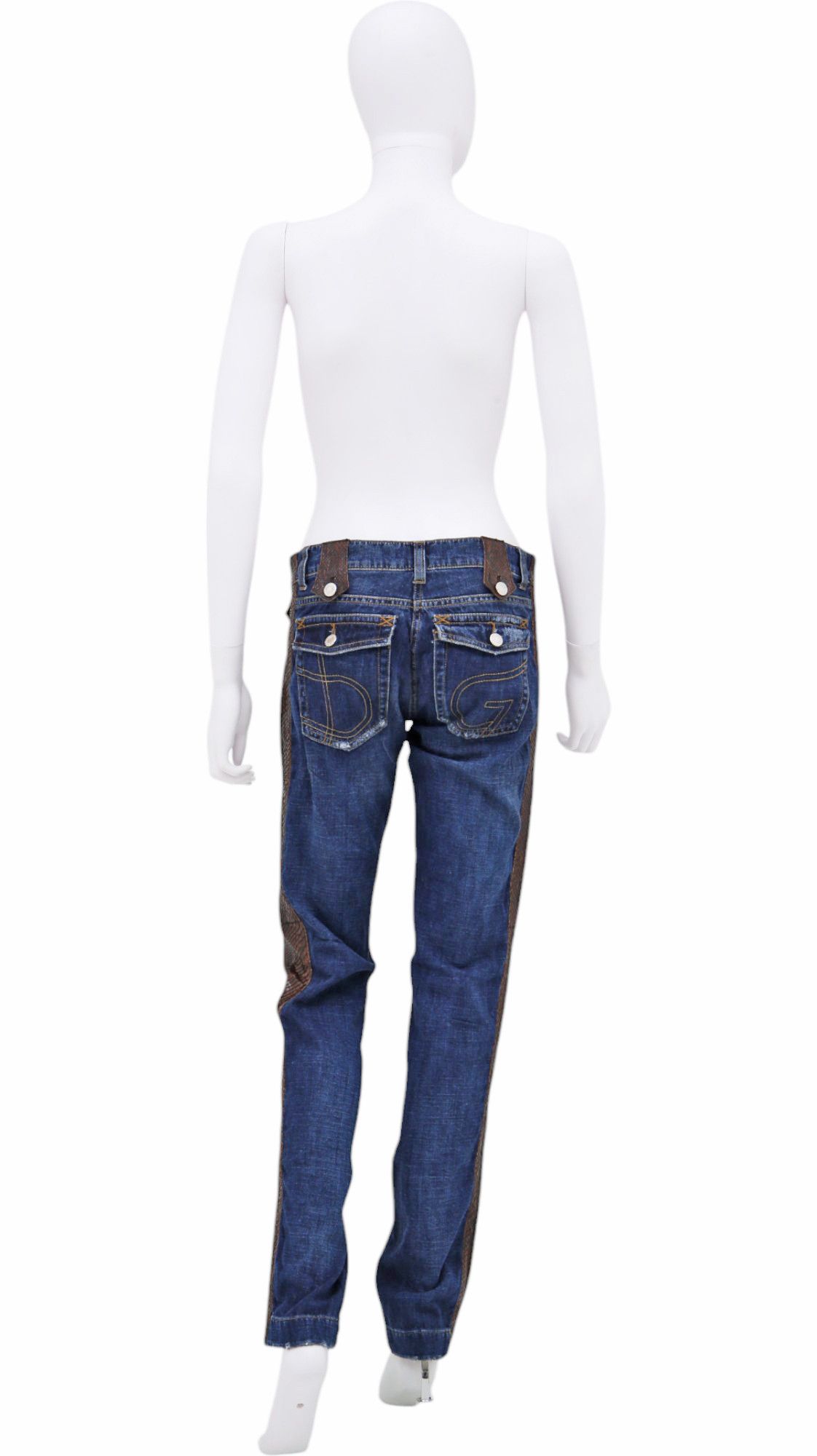 Dolce & Gabbana S/S 2005 Brown Python Leather Blue Jeans Size 28" / US 6 / IT 42 - 5 Thumbnail