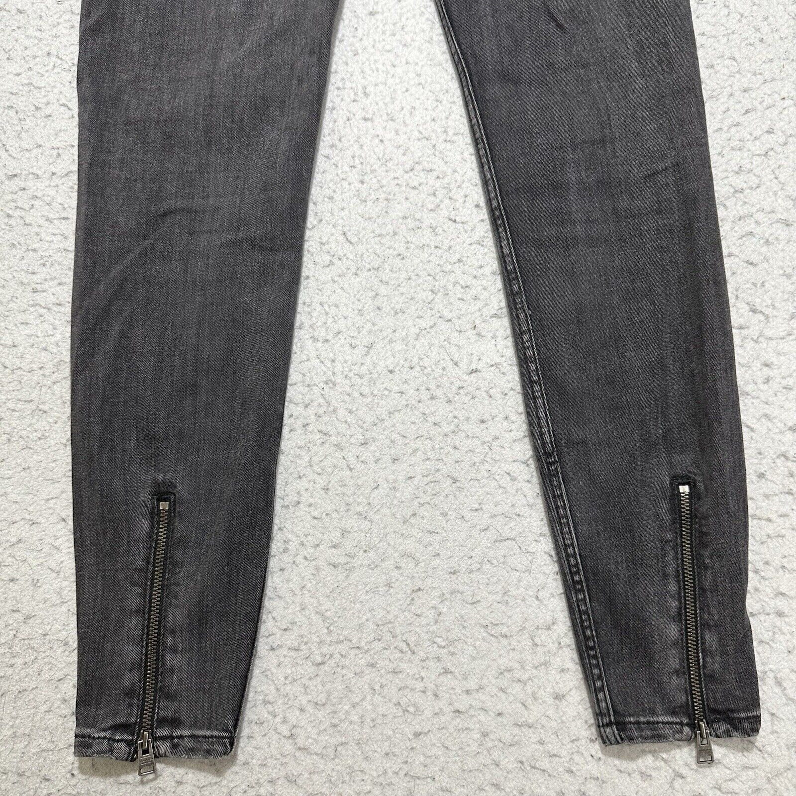 Allsaints AllSaints Grace Cropped Zip 26 Gray Skinny Jeans Mid Rise Size 26" / US 2 / IT 38 - 8 Thumbnail