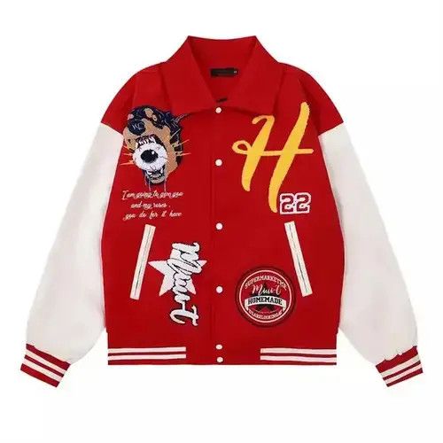 Japanese Brand Vicious Dog Embroidery Varsity Jacket Size US M / EU 48-50 / 2 - 1 Thumbnail