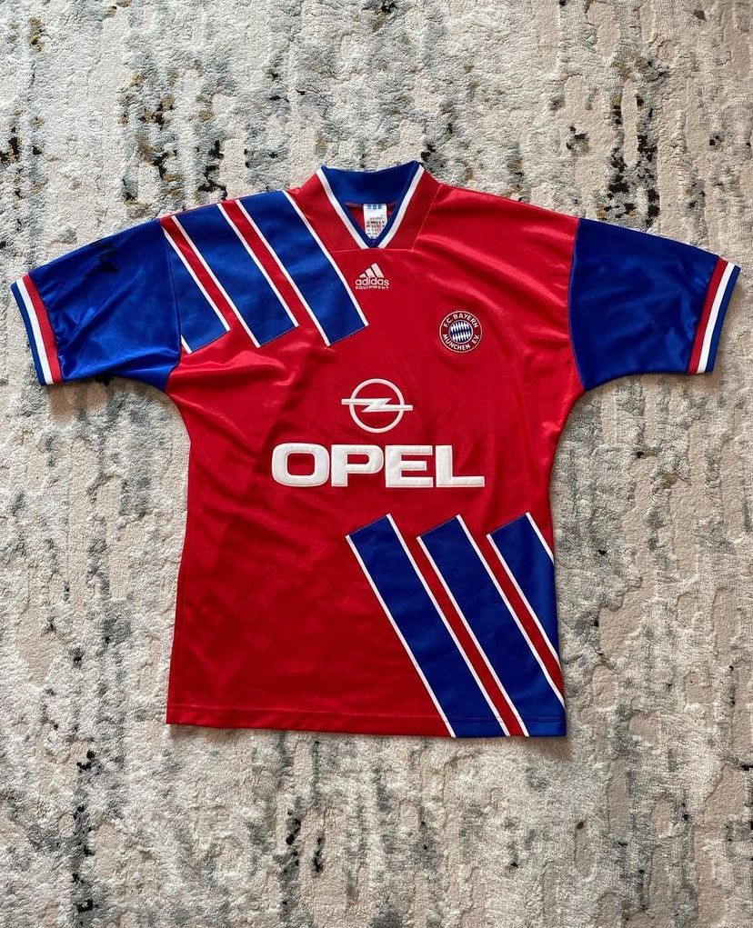 image of Adidas Equipment Bayern Munchen Opel Signatures Jersey in Red, Men's (Size Medium)