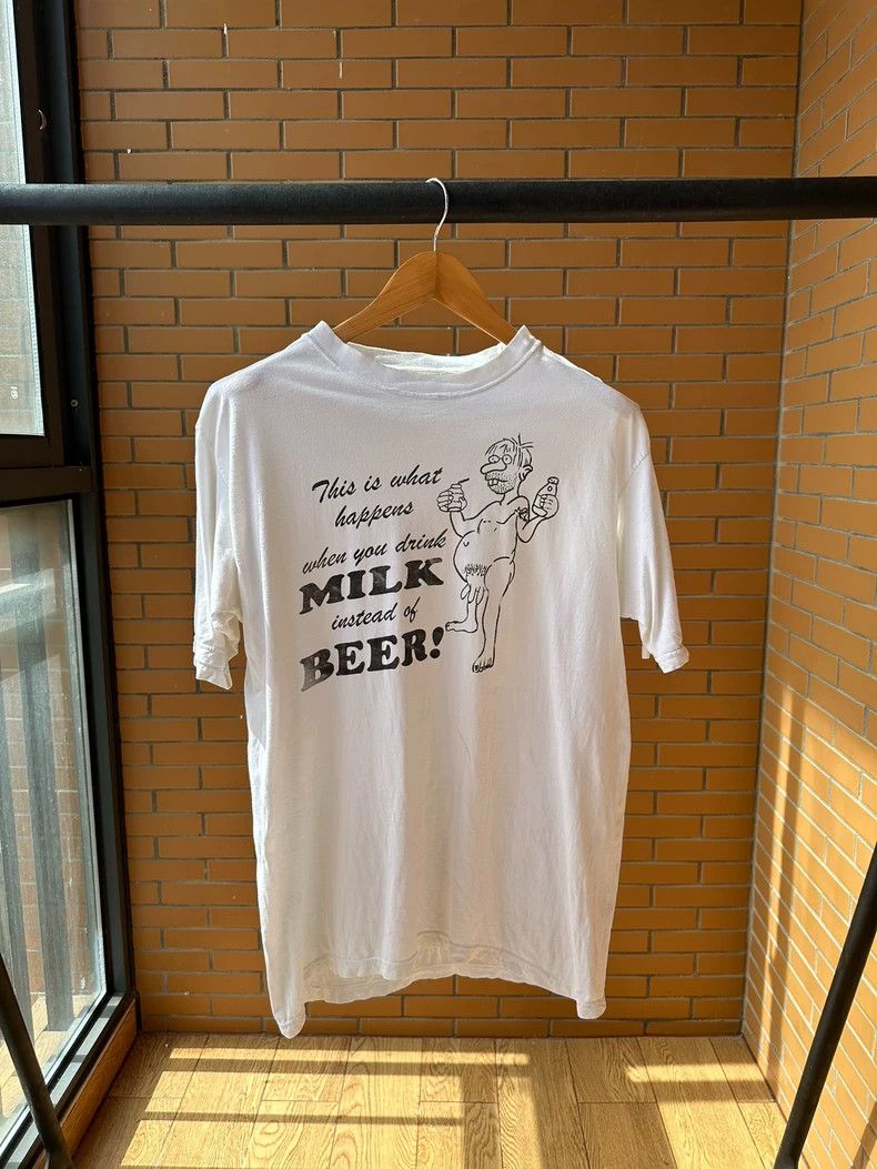 Vintage VintageTee 90s Milk Beer 2505-Nextarrow Size US L / EU 52-54 / 3 - 1 Thumbnail