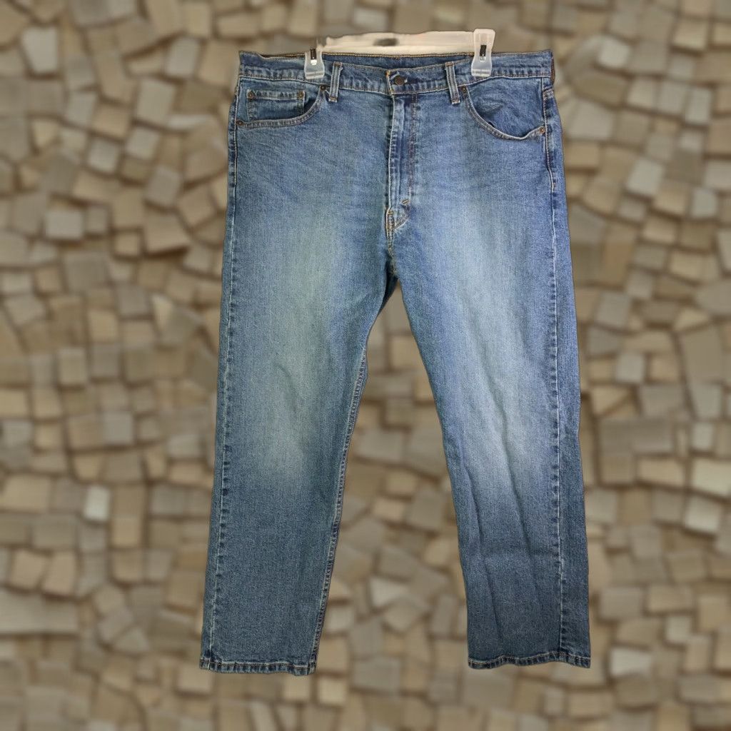 Levi's Levi's 505 Jeans Mens 40x30 Mid Rise Straight Leg Blue Denim Size US 40 / EU 56 - 1 Thumbnail