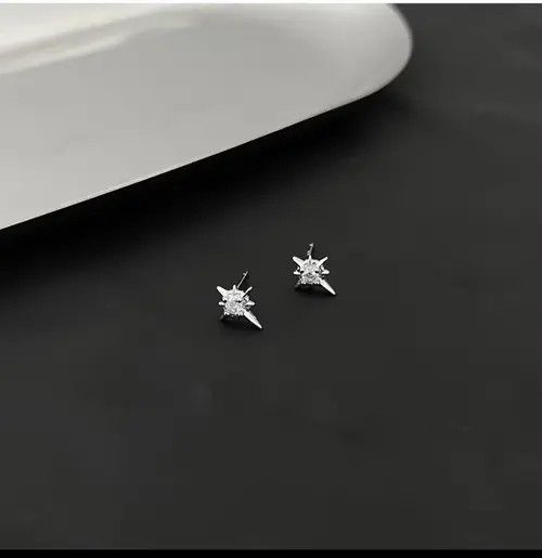 Vintage 100%925 silver retro punk earrings Size ONE SIZE - 2 Thumbnail