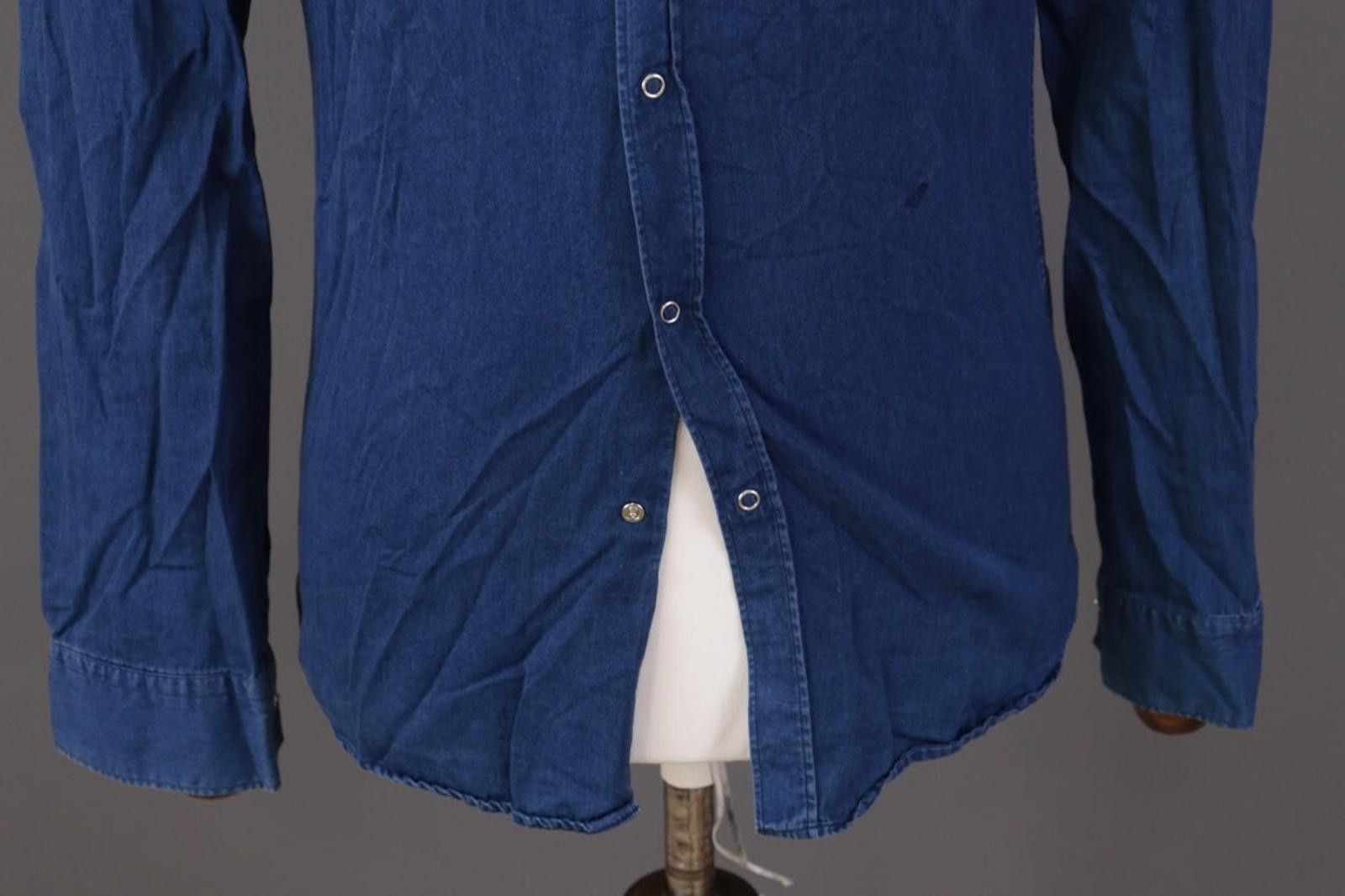 Acne Studios Acne Blue Denim Long Sleeve Snap Down Shirt Size 46 S Size US M / EU 48-50 / 2 - 6 Thumbnail