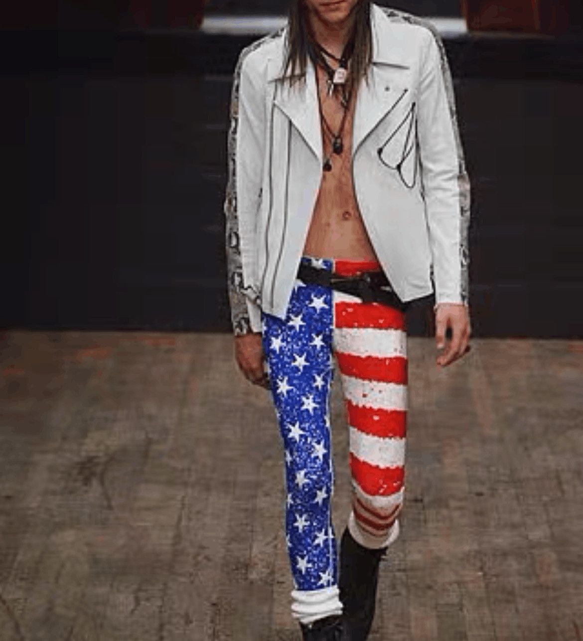 Number (N)ine Number (N)ine Sz M Number Nine American Flag Tight Jogger- Size US 30 / EU 46 - 4 Thumbnail