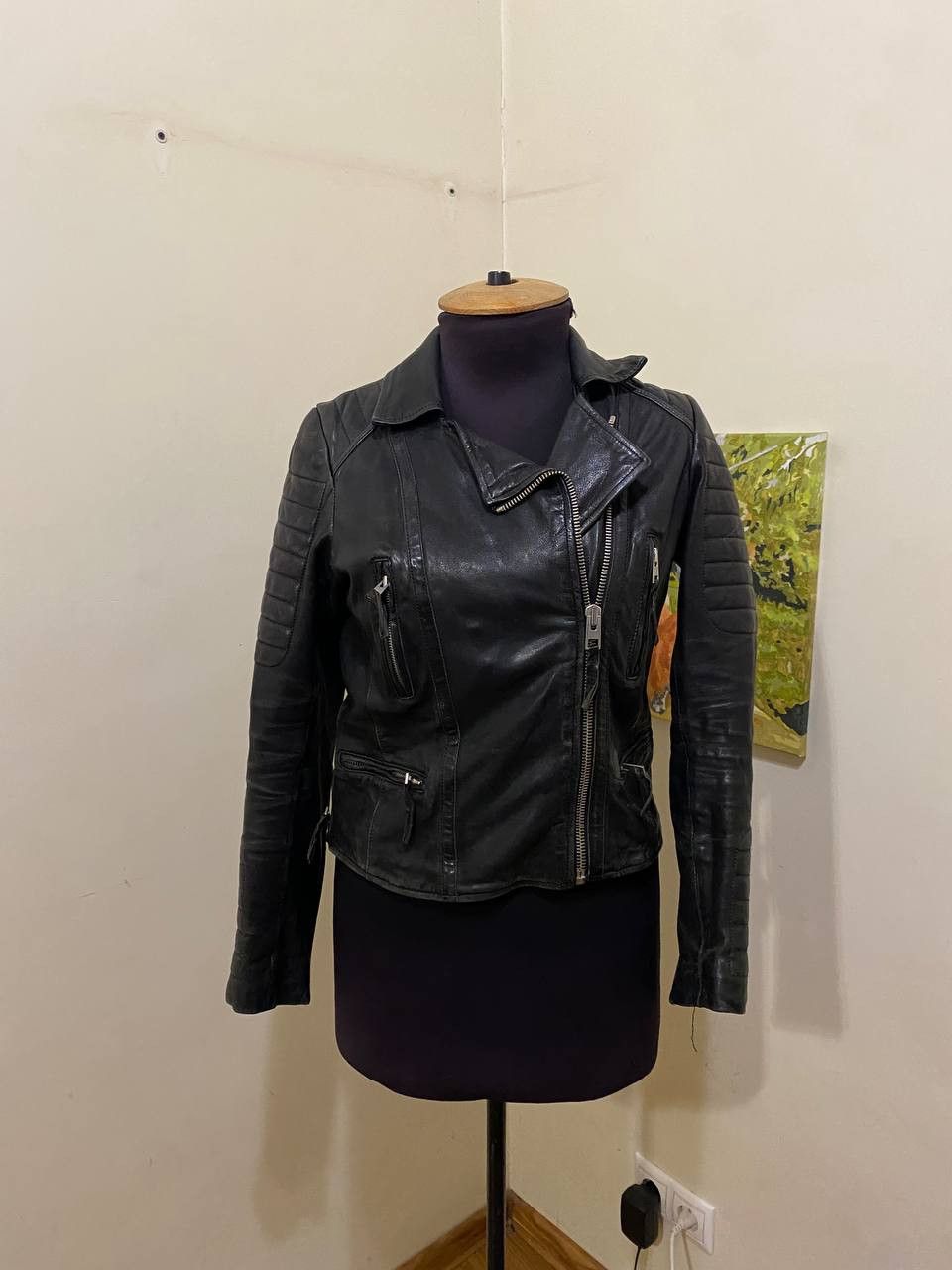 Allsaints AllSaints Italian leather biker jacket, size US 6. Size M / US 6-8 / IT 42-44 - 1 Thumbnail