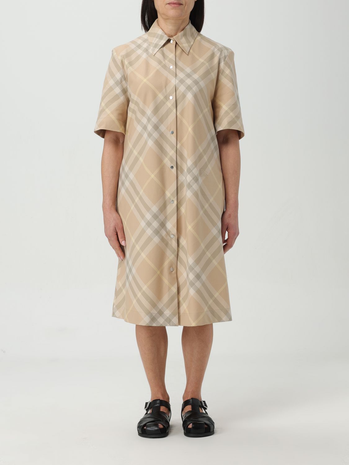 image of Burberry Dress Woman Beige, Women's (Size Small)