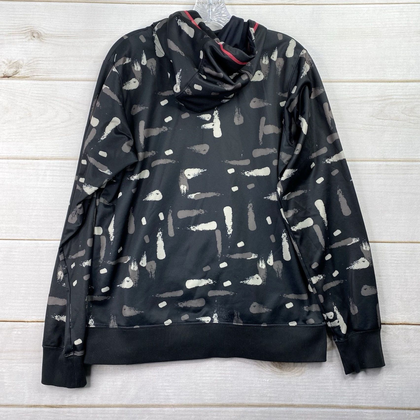 Under Armour Under Armour Womens Hoodie L Black Geometric Print Pink Trim Hooded Pullover Size L / US 10 / IT 46 - 5 Thumbnail