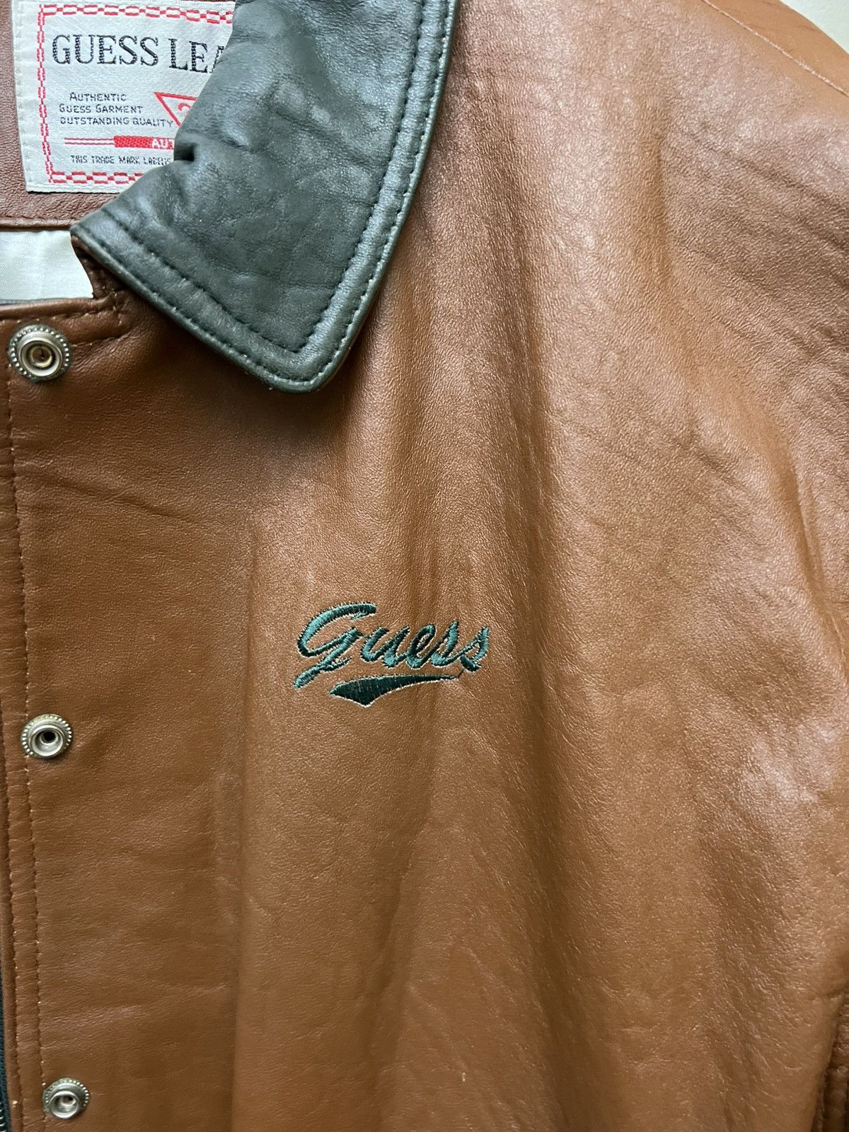 Guess VINTAGE GUESS LEATHER VARSITY JACKET Size US L / EU 52-54 / 3 - 5 Thumbnail