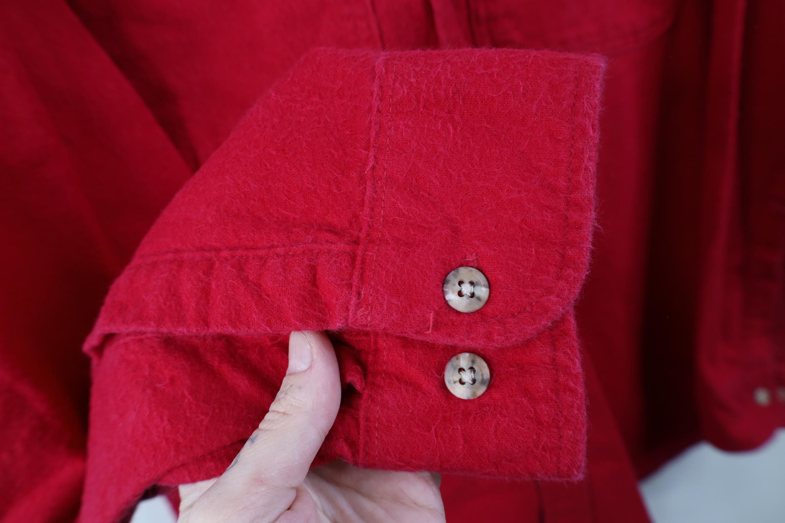 Vintage Vintage 90s Streetwear Chamois Cloth Button Shirt Red USA Size US XL / EU 56 / 4 - 6 Thumbnail