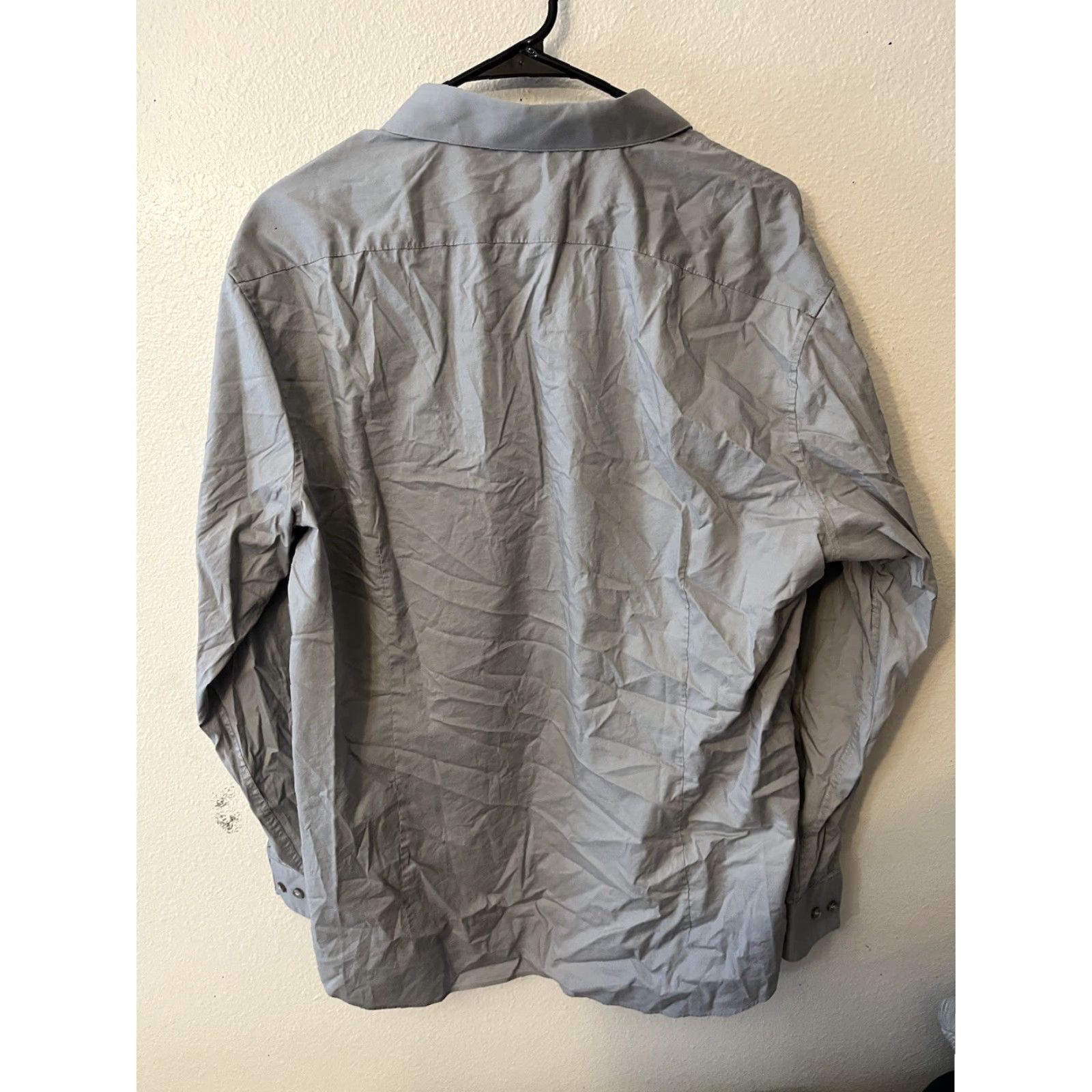 Calvin Klein VINTAGE Calvin Klein Collection Men's Button-Up Shirt XL Gray Slim Fitting Solid 80s 90s Size US XL / EU 56 / 4 - 2 Thumbnail