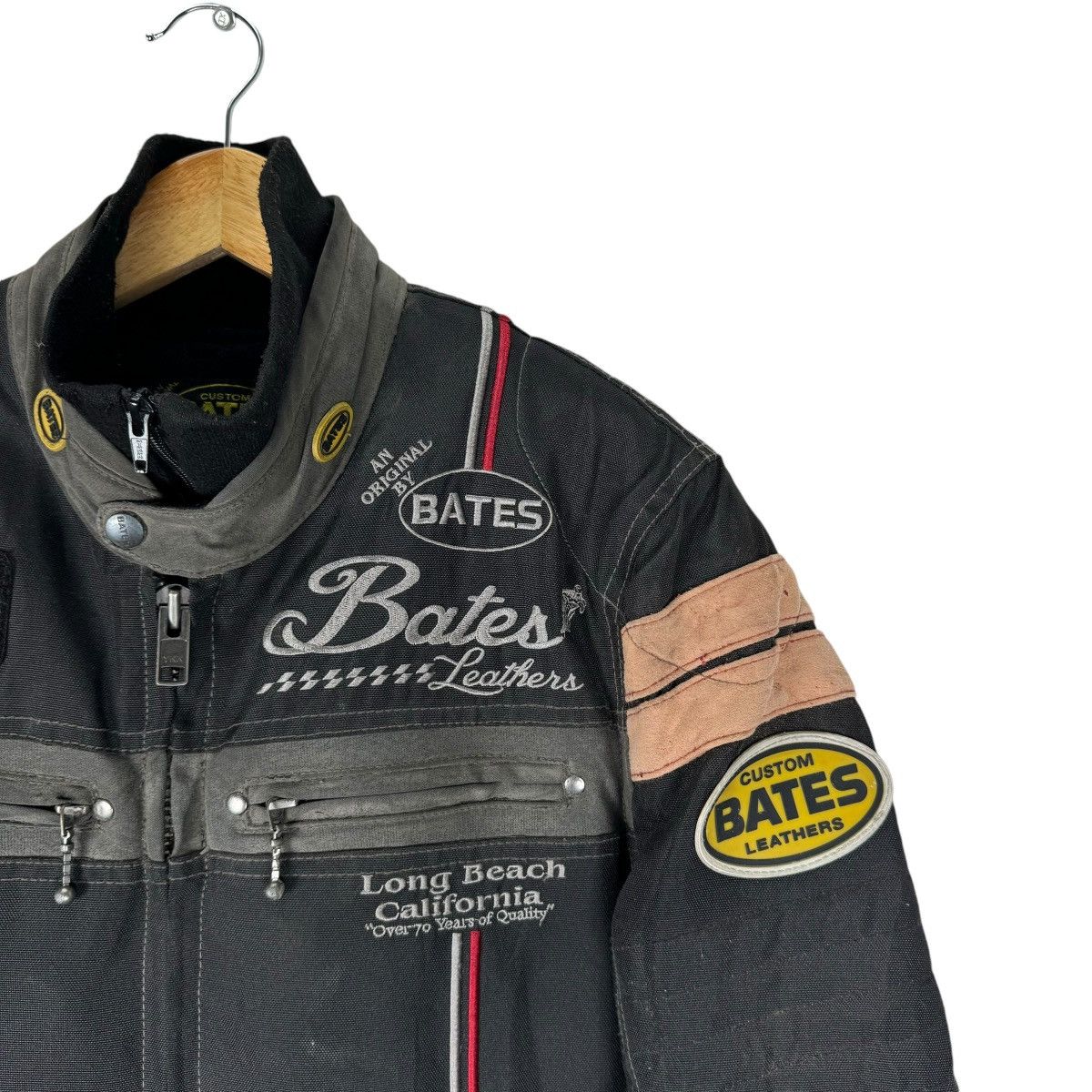Bates Hats ❄️BATES LONG BEACH RACING BIKERS JACKET Size US L / EU 52-54 / 3 - 3 Thumbnail