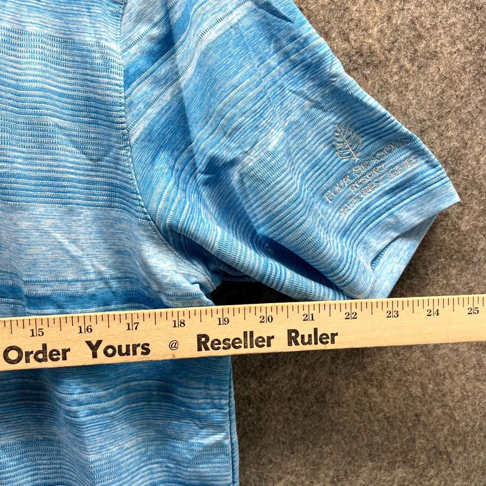 Puma VINTAGE Puma Polo Shirt Mens M Light Blue Striped Performance Preppy Golf Logo Shirt Size US M / EU 48-50 / 2 - 3 Thumbnail