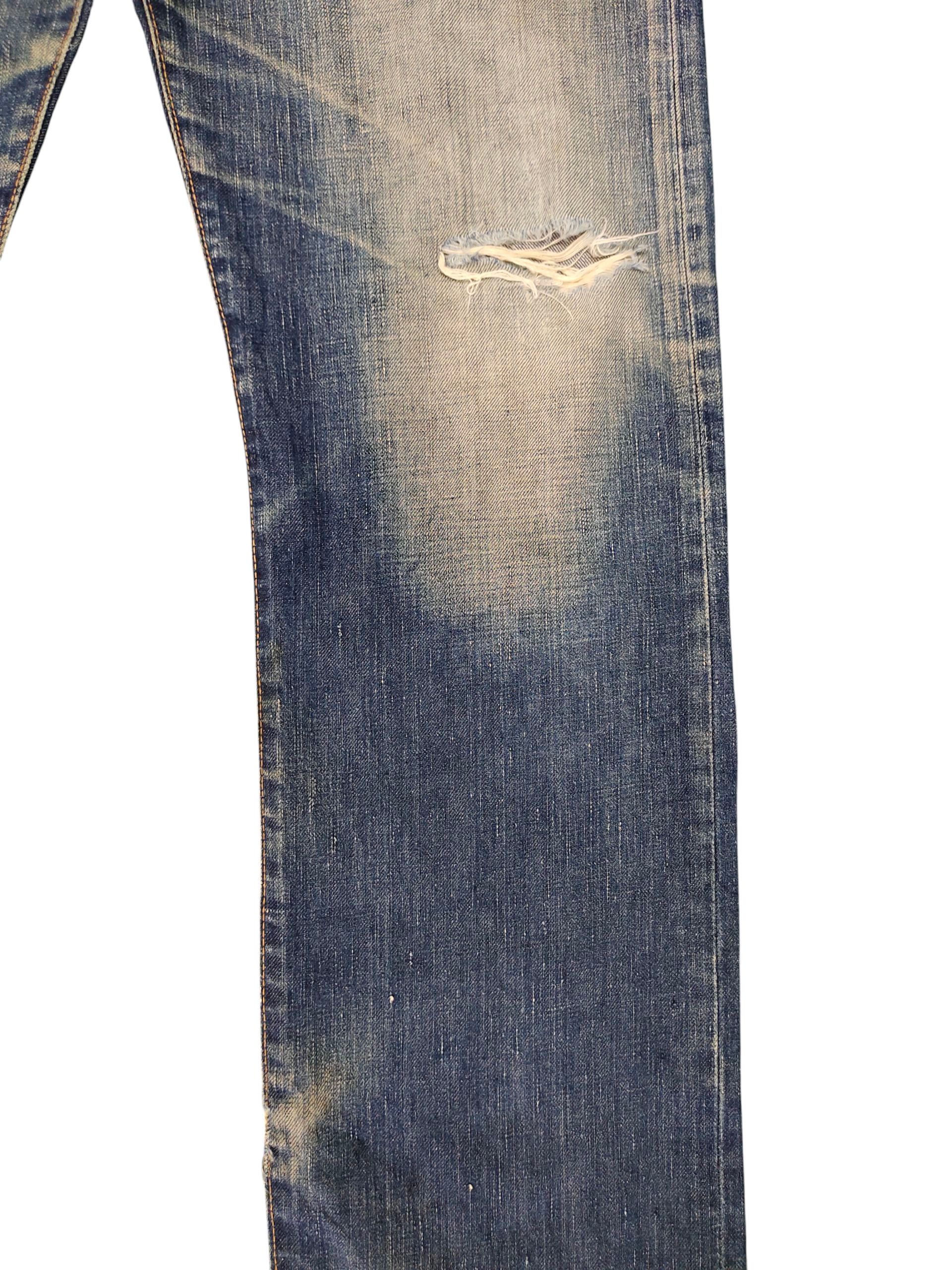 Kapital Vintage 90s Edwin 503R Regular Clawmark Distress Denim Jeans Size US 34 / EU 50 - 3 Thumbnail
