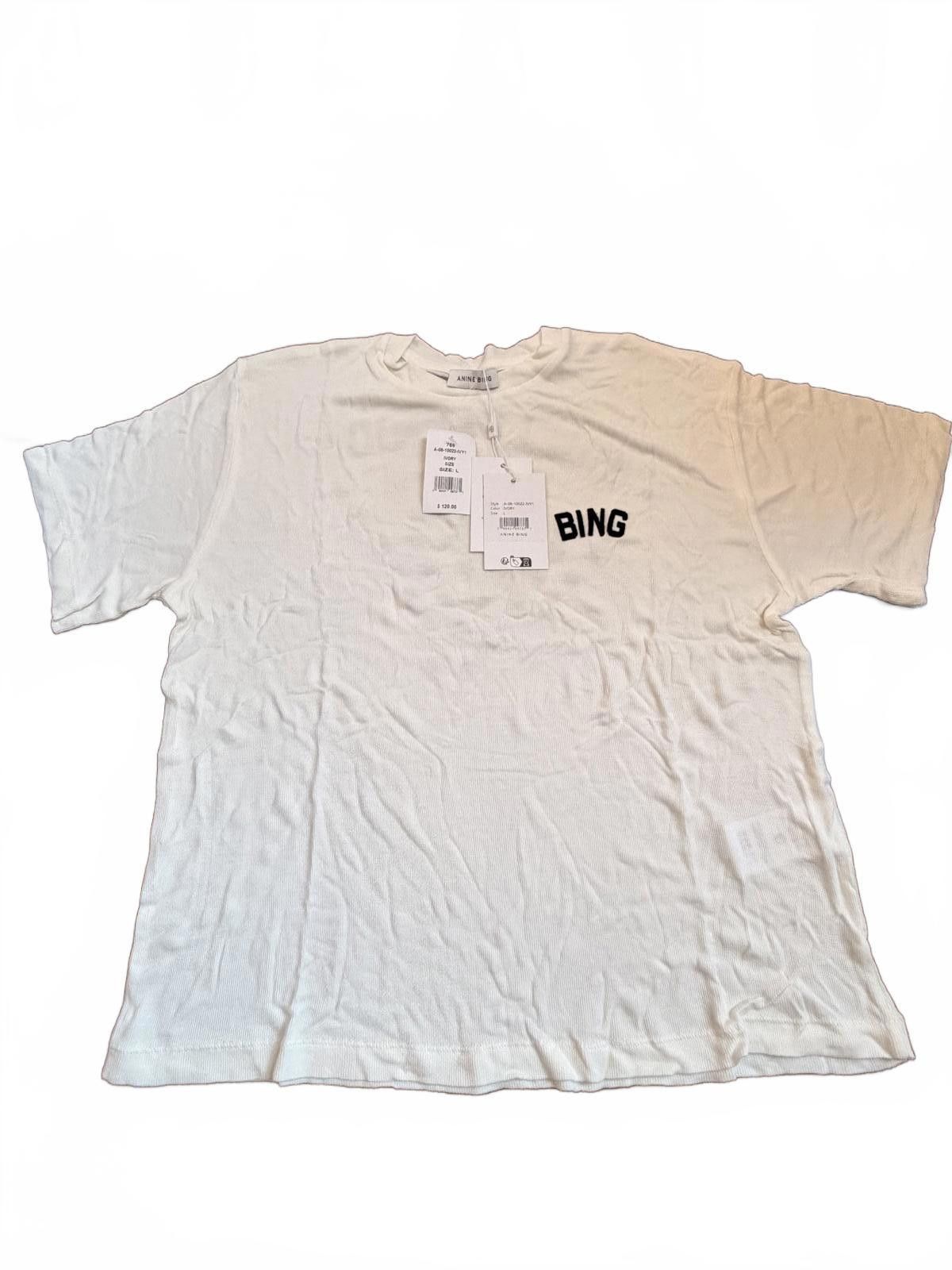 Other Anine Bing Louis Ribbed Logo Top - Ivory Size L / US 10 / IT 46 - 3 Thumbnail
