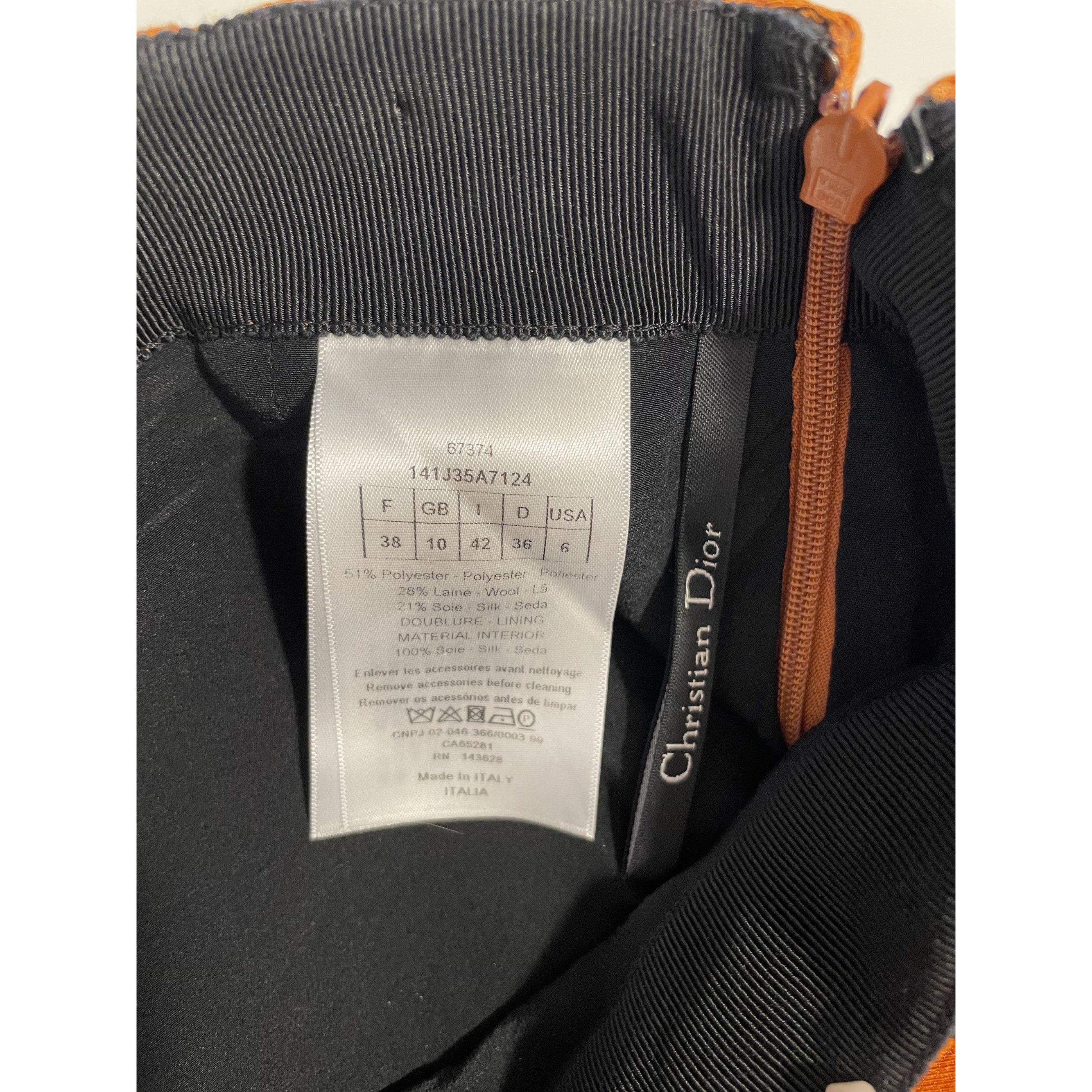 Dior Dior Orange Skirt With Green Dinosaur Pattern & Adjustable B Size 38" / US 16 / IT 52 - 17 Thumbnail