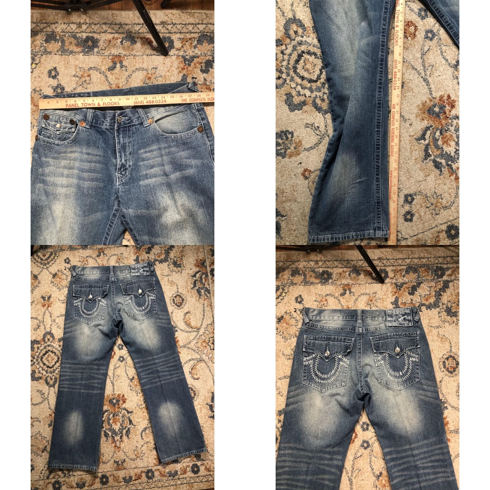True Religion True Religion Billy Jeans Mens 38x32 Blue Med Wash Relaxed Bootcut Denim USA Size US 38 / EU 54 - 8 Thumbnail