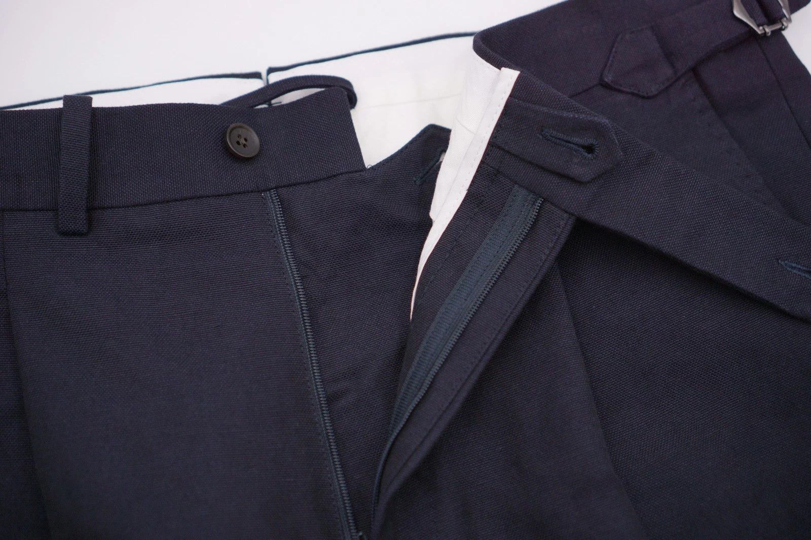 Suitsupply Men Suitsupply Trousers Navy Blue Viga ZC Cotton Linen US38 Size 38R - 3 Thumbnail