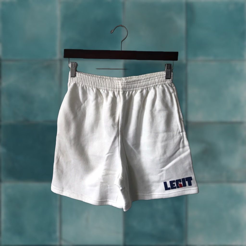 Russell Athletic VINTAGE Russell Athletic Sweat Shorts Mens M White 90s NWOT Deadstock 13.5” Waist 5.5” Inseam Royal Blue Red Logo Drawstring Pockets Made in USA Legit Size US 31 - 1 Thumbnail