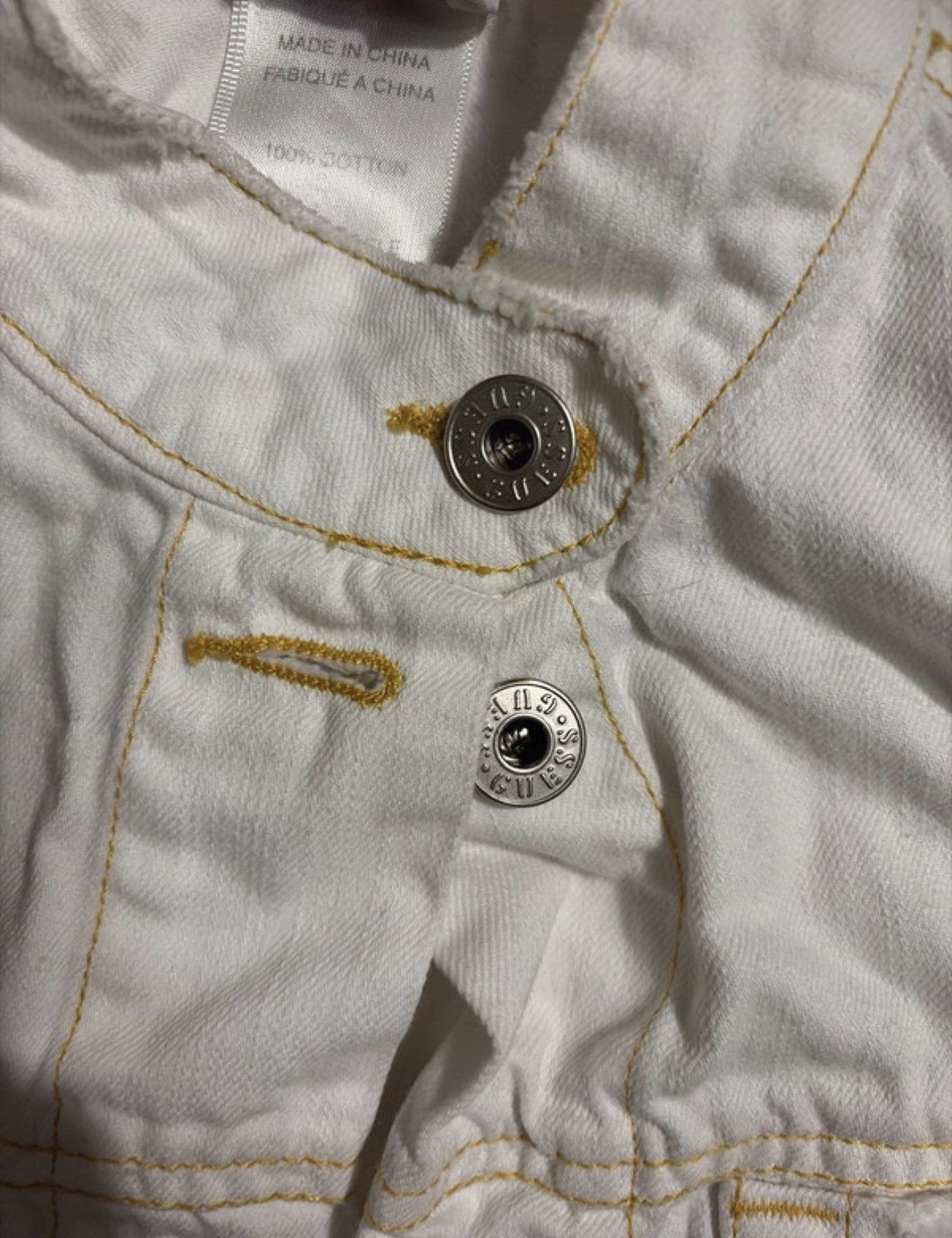 Guess Vintage Guess White Cropped Jacket Size S / US 4 / IT 40 - 3 Thumbnail