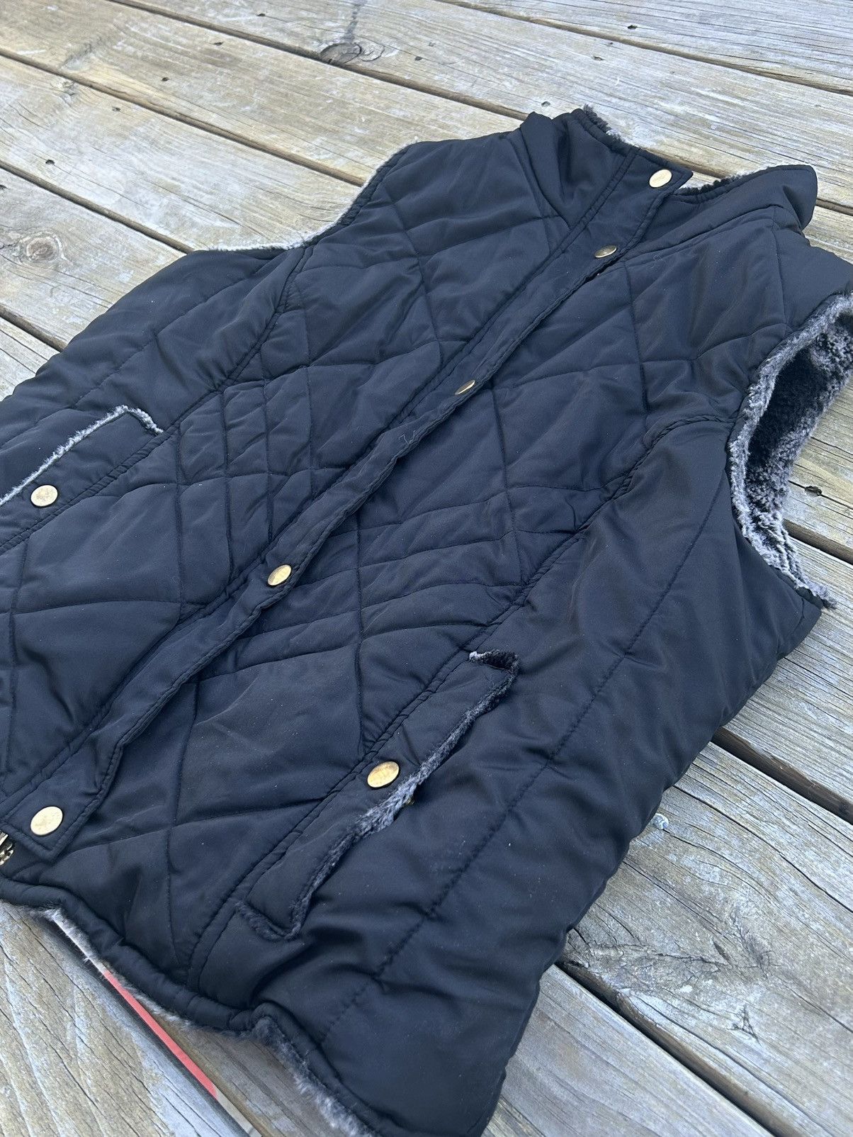 Other Luxe Diamond Quilted Vest | Faux Fur Lined | Gold Details Size US M / EU 48-50 / 2 - 3 Thumbnail