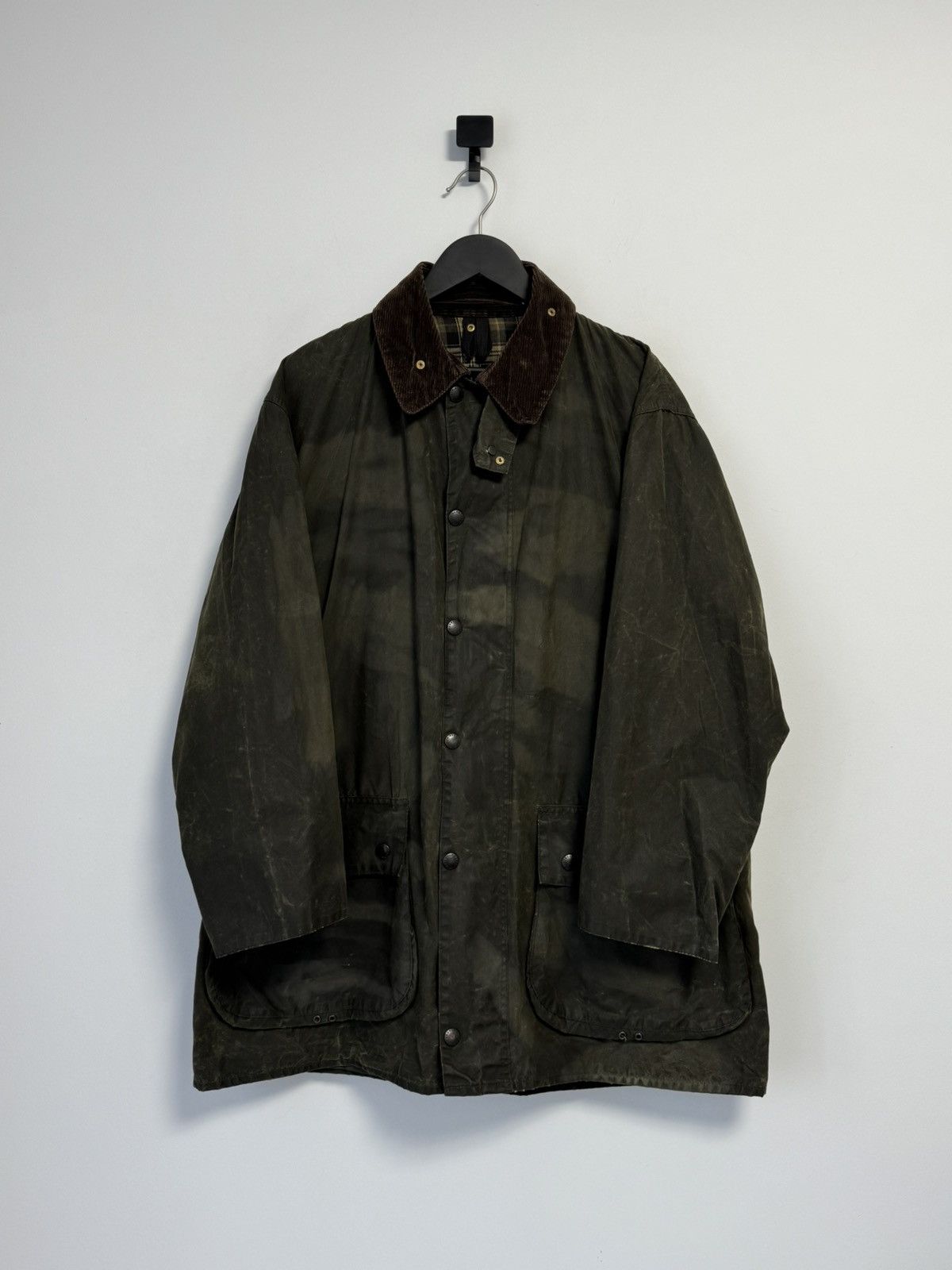 Barbour × Vintage BARBOUR Border A200 Wax Jacket Coat Olive