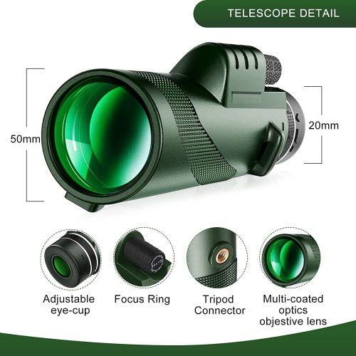 Designer × Homemade Outdoor 40x Magnification Monocular Waterproof Telescope Gre Size US L / EU 52-54 / 3 - 3 Thumbnail