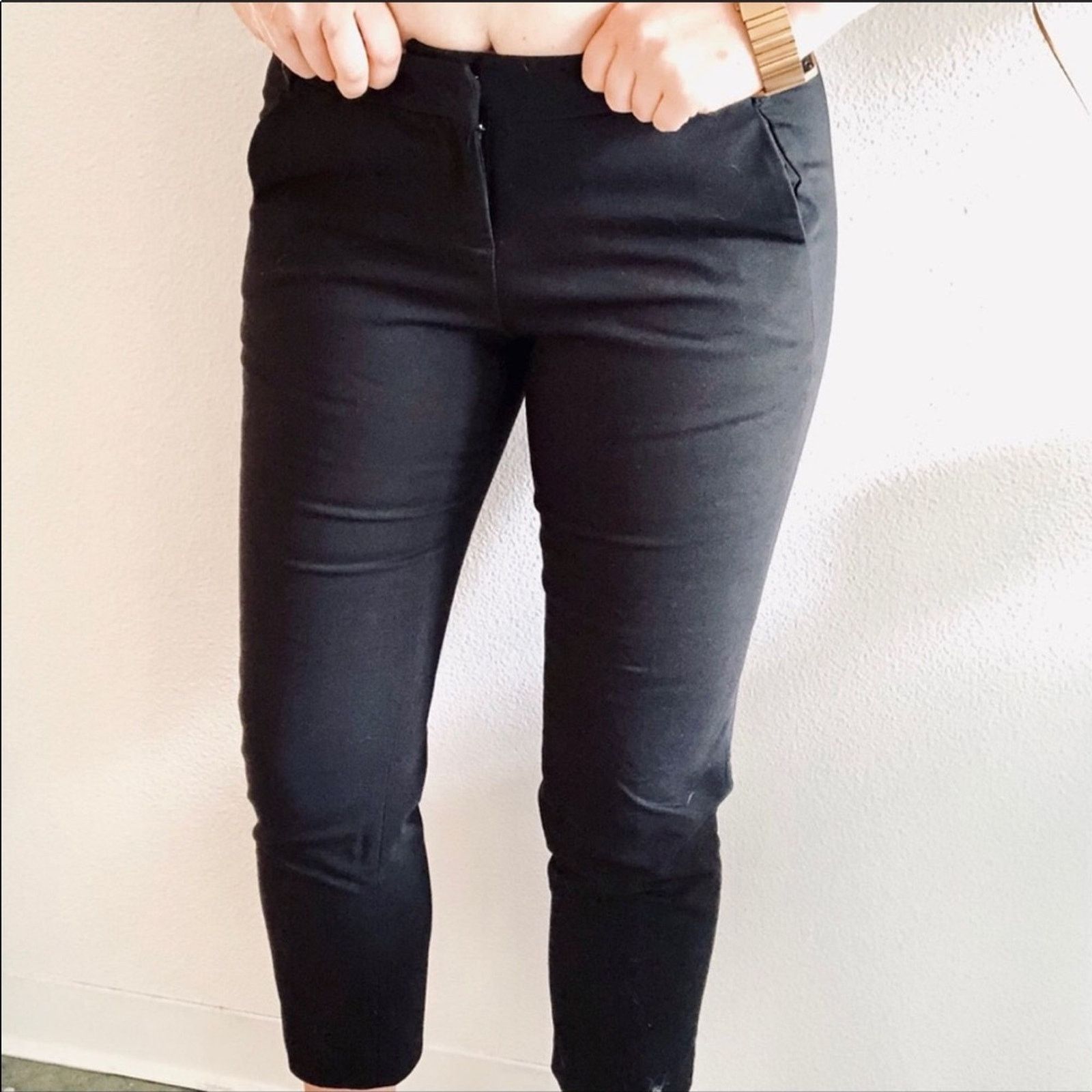 Nordstrom NORDSTROM Black Capri Cropped Work Casual Pants Trousers Size 30" / US 8 / IT 44 - 5 Thumbnail