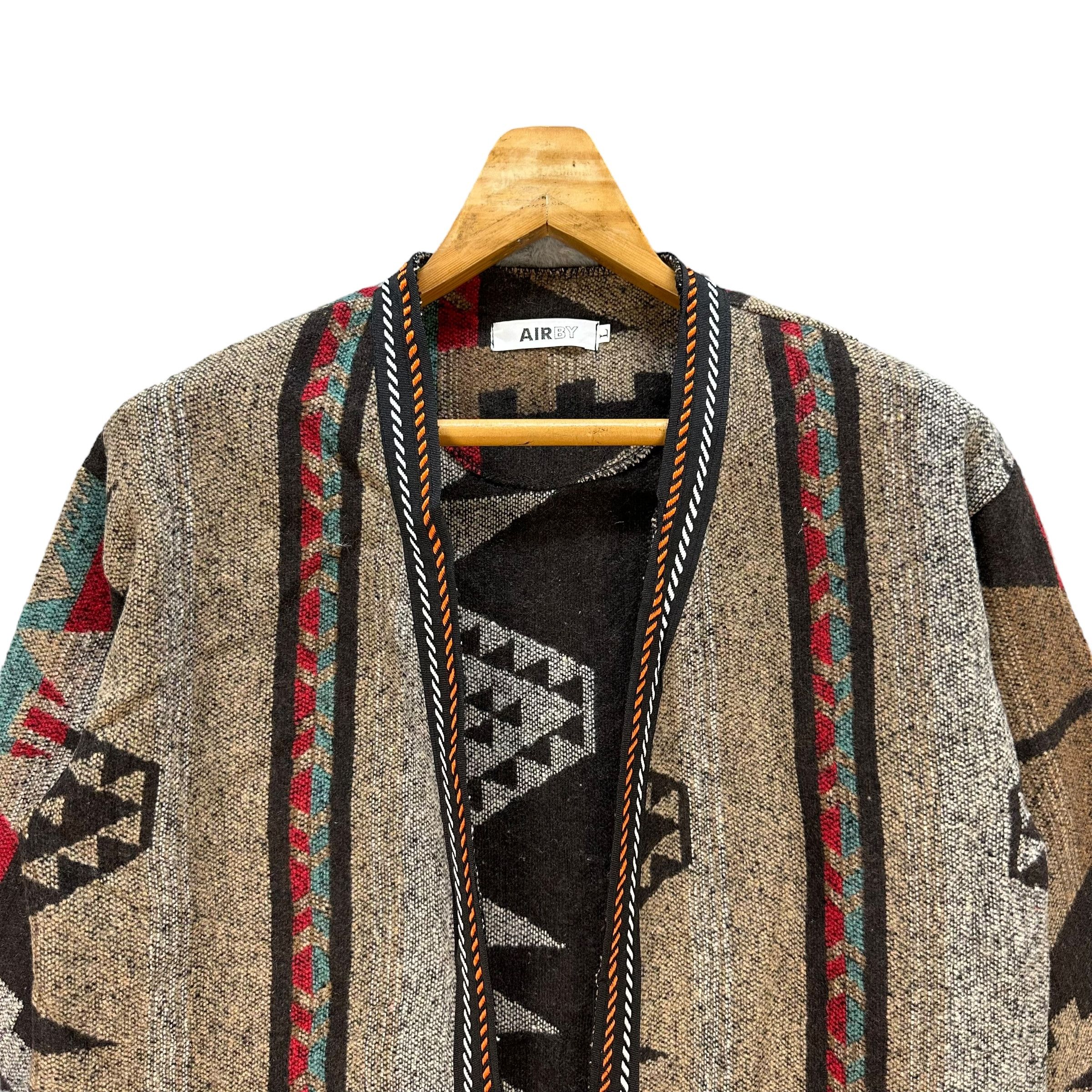 Japanese Brand AIRBY Motif Design Navajo Native Long Cardigan #A43-0978 Size US L / EU 52-54 / 3 - 2 Thumbnail