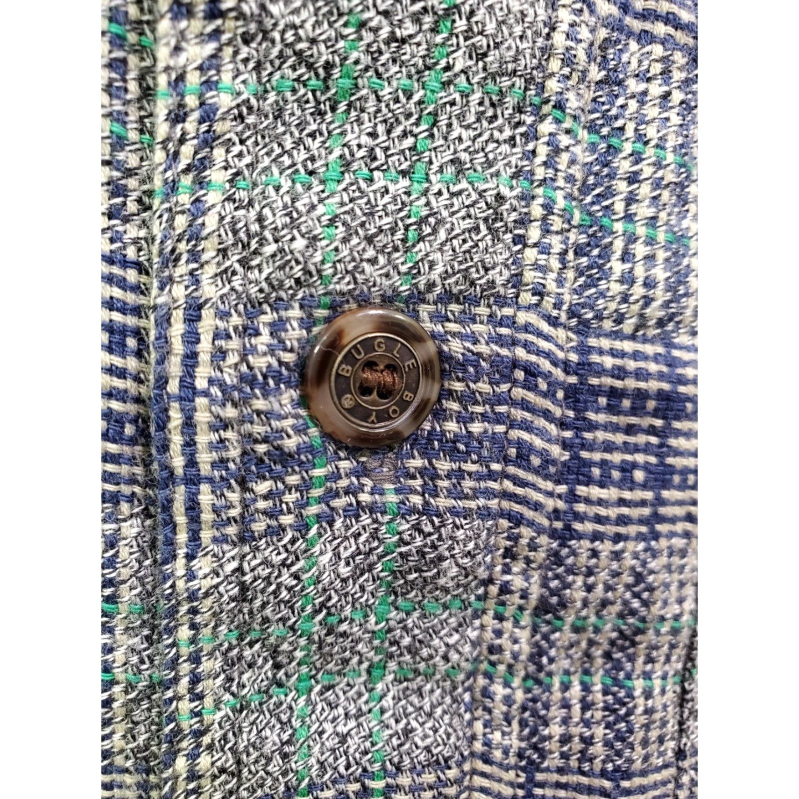 Bugle Boy VINTAGE Bugle Boy Flannel Shirt Long Sleeve Mens Size S Gray Plaid Gold Crest Button-Up Collared Casual, Party/Cocktail, Travel Mens Size US S / EU 44-46 / 1 - 7 Thumbnail