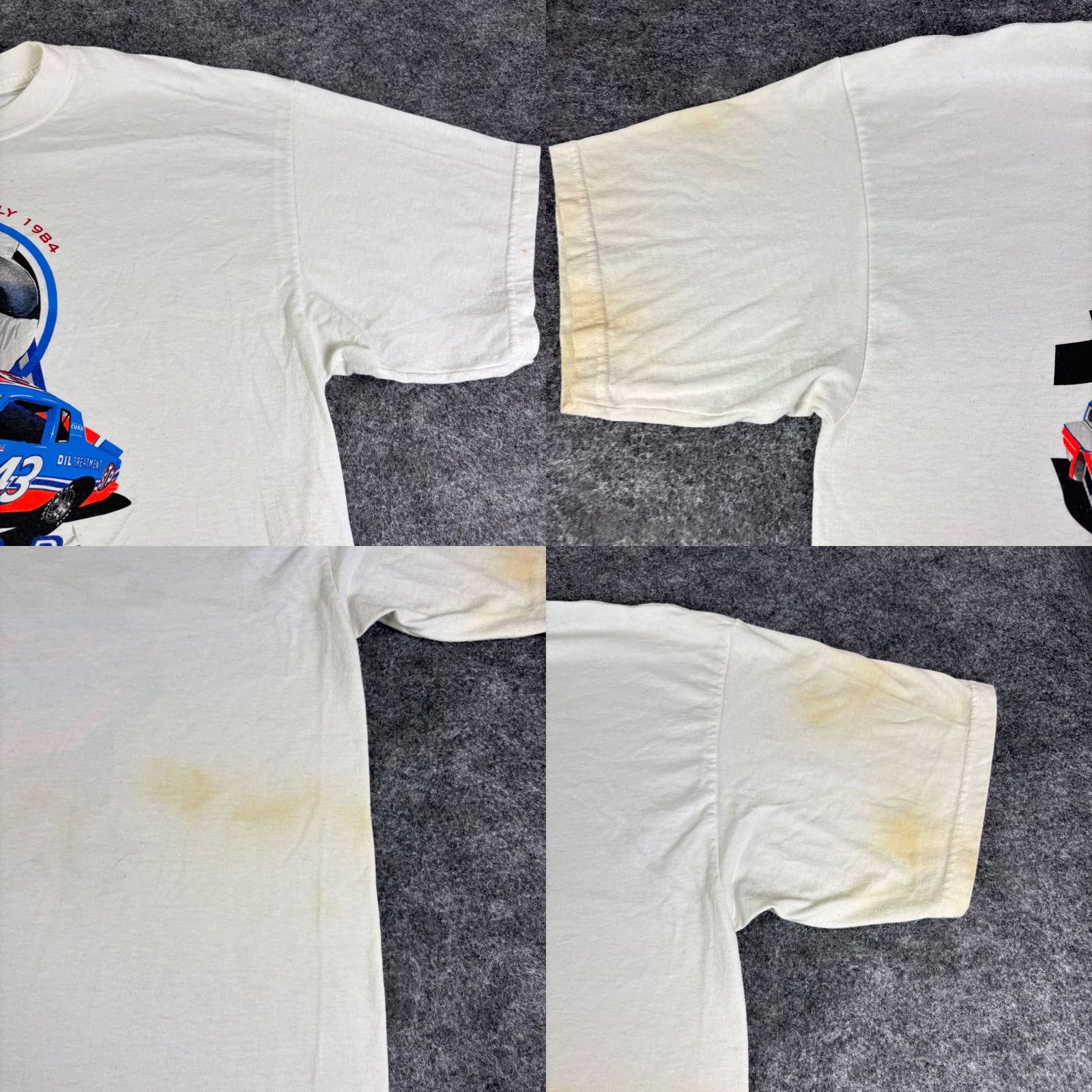 Gildan VINTAGE Richard Petty 43 STP 200th Win July 1994 Nascar T Shirt Gildan Heavyweight XL White Crew Neck Short Sleeve Unisex Adults Size US XL / EU 56 / 4 - 8 Thumbnail