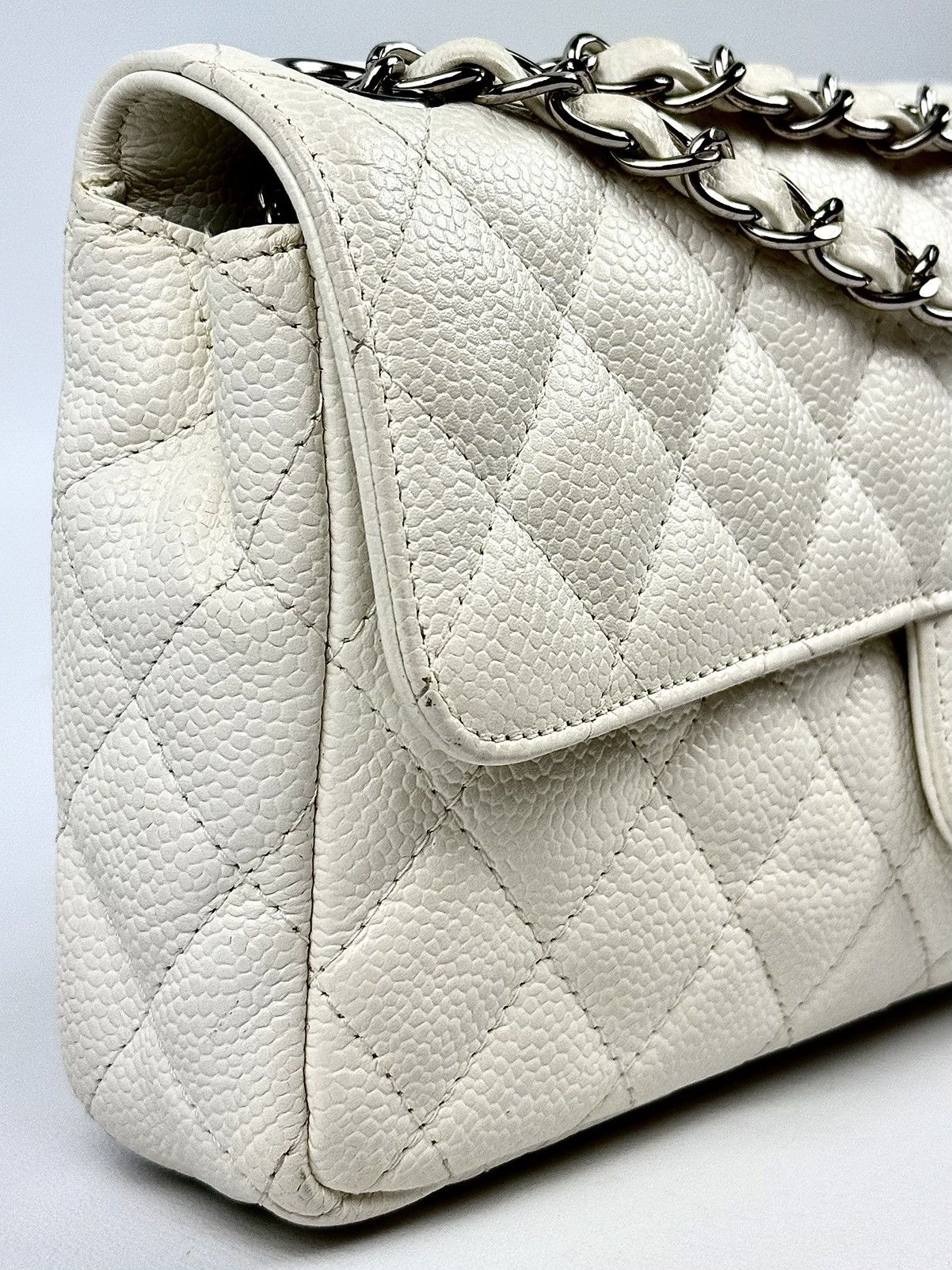 Chanel Chanel - Karl - 2008 - White - Caviar - East West - Flap Size ONE SIZE - 9 Thumbnail