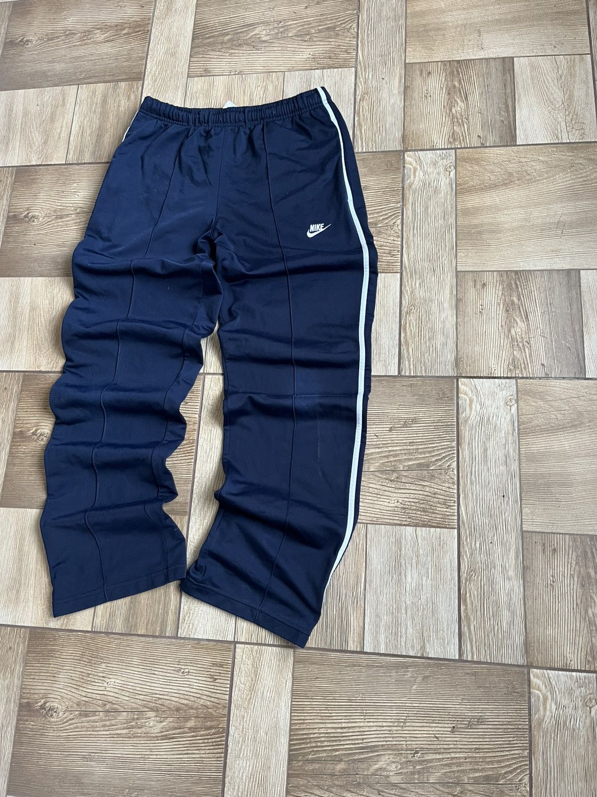 Nike 👟 Nike Vintage Style Navy Blue Track Pants Size US 32 / EU 48 - 3 Thumbnail