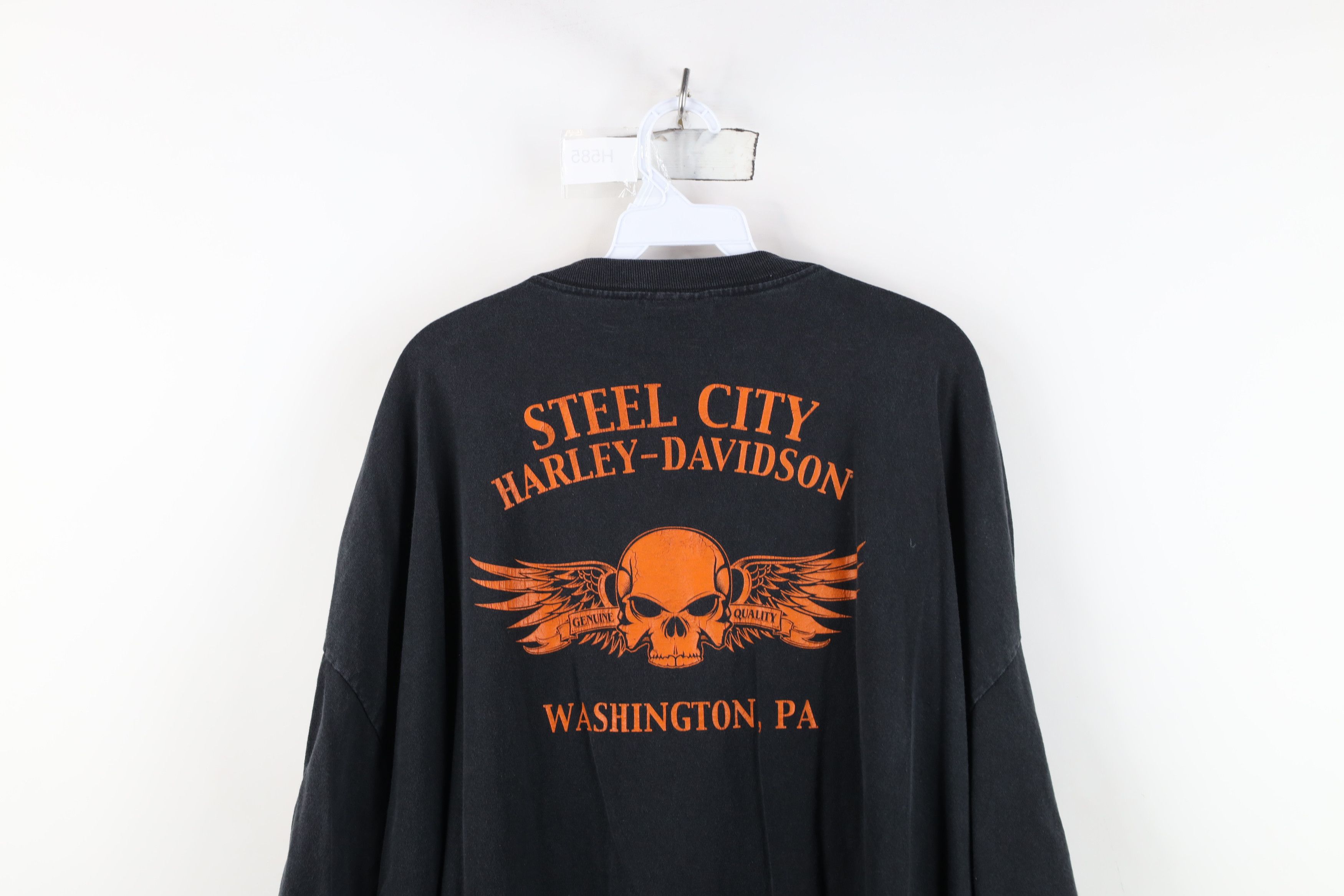 Harley Davidson Vintage Y2K Harley Davidson Skull Wings Steel City T-Shirt Size US XXL / EU 58 / 5 - 14 Thumbnail