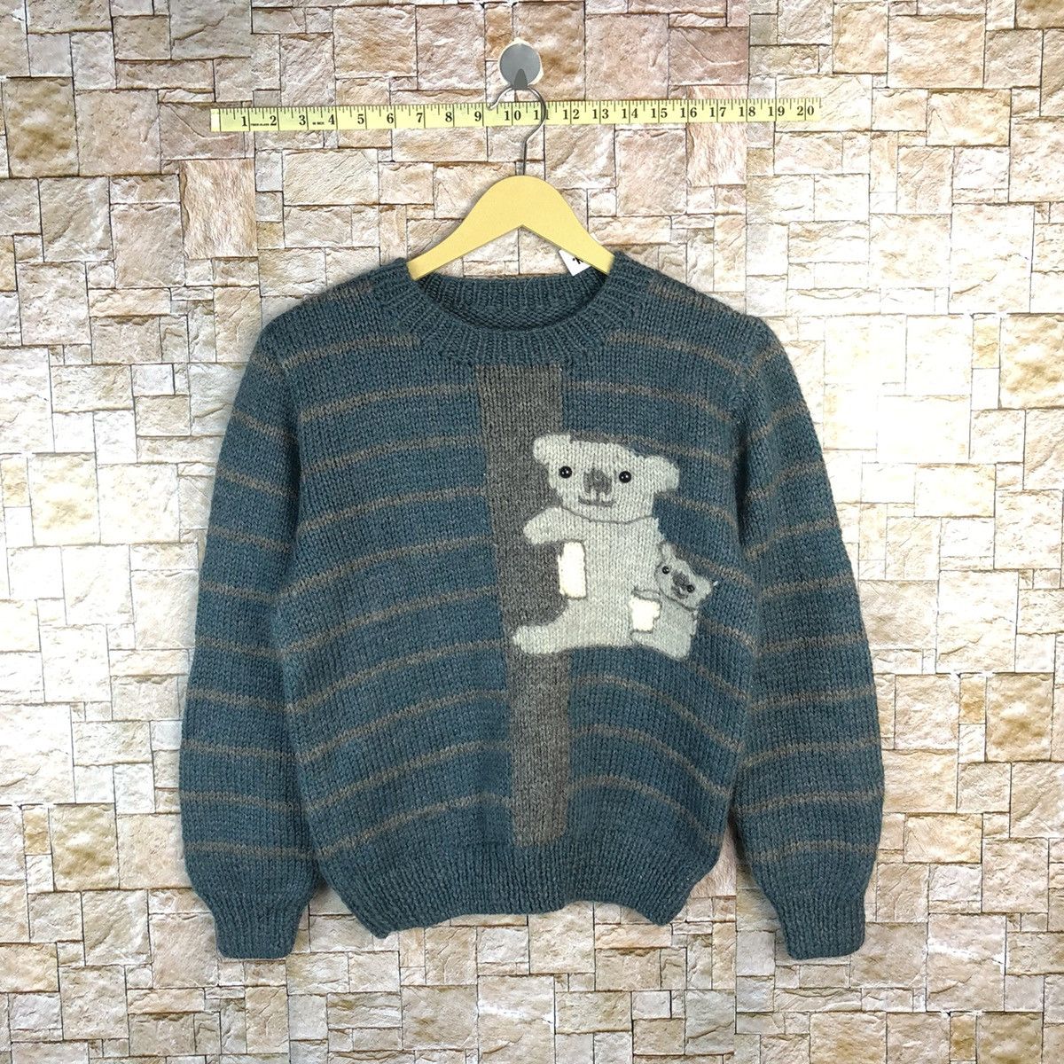 Homespun Knitwear × Japanese Brand × Solid and Striped Japan koala vintage stripe Green Knitwear #A717 Size S / US 4 / IT 40 - 1 Thumbnail