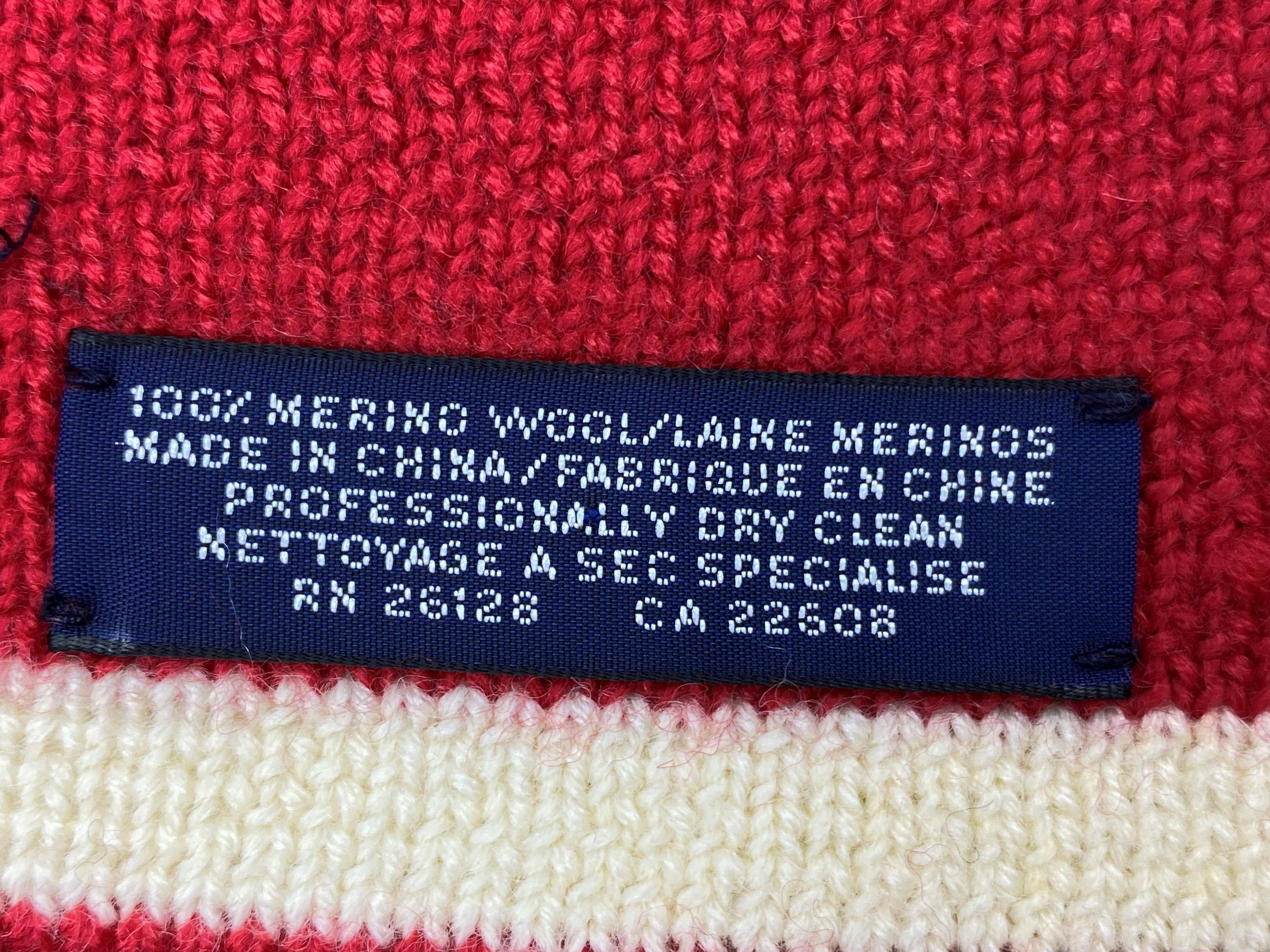 Ralph Lauren × Vintage Vintage Ralph Lauren Merino Wool Scarf - Red Size ONE SIZE - 10 Thumbnail