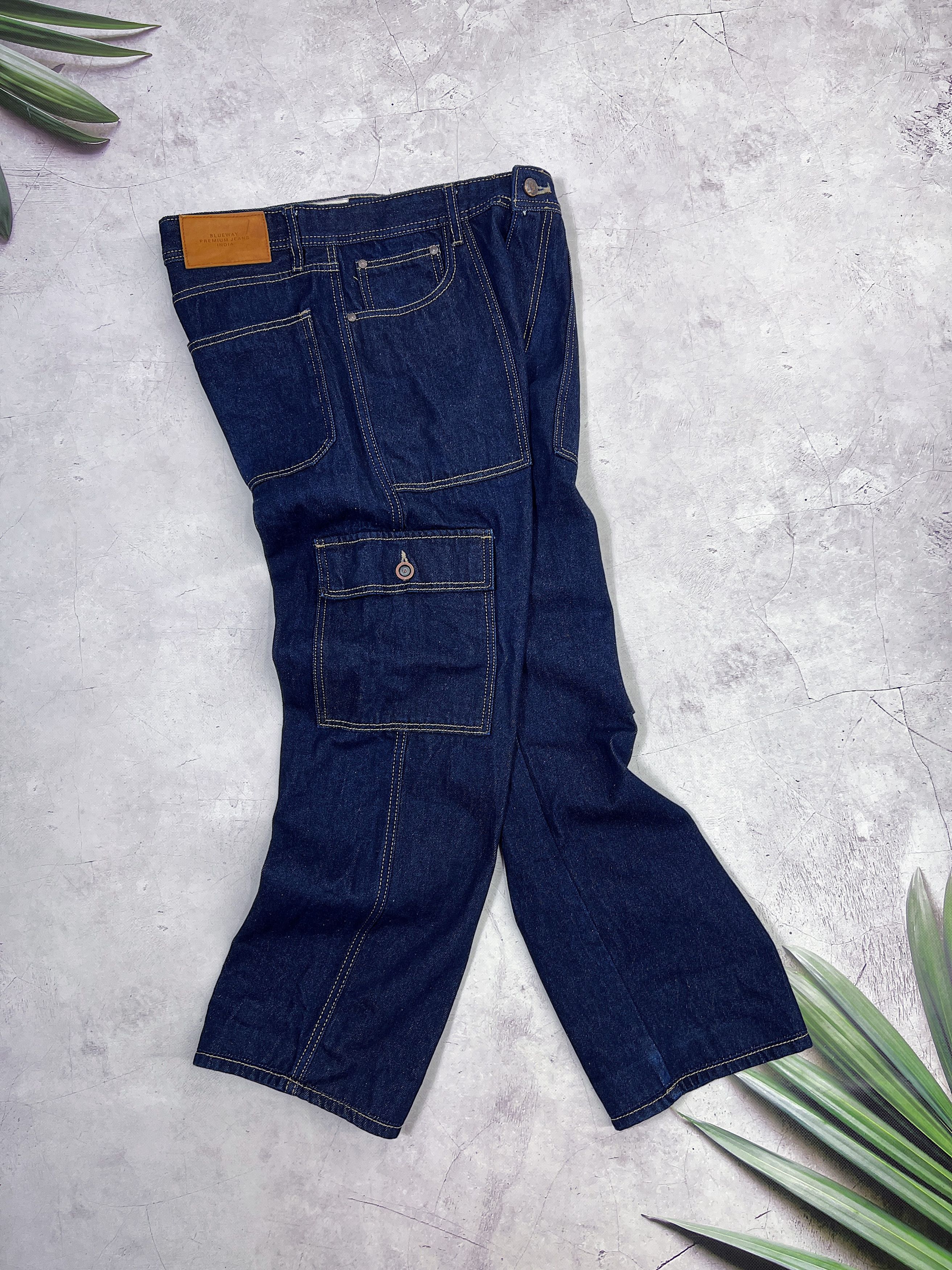 Blue Blue Japan × Japan Blue × Japanese Brand Blue Way Japanese Indigo Denim Cargo Pants Size US 32 / EU 48 - 1 Thumbnail