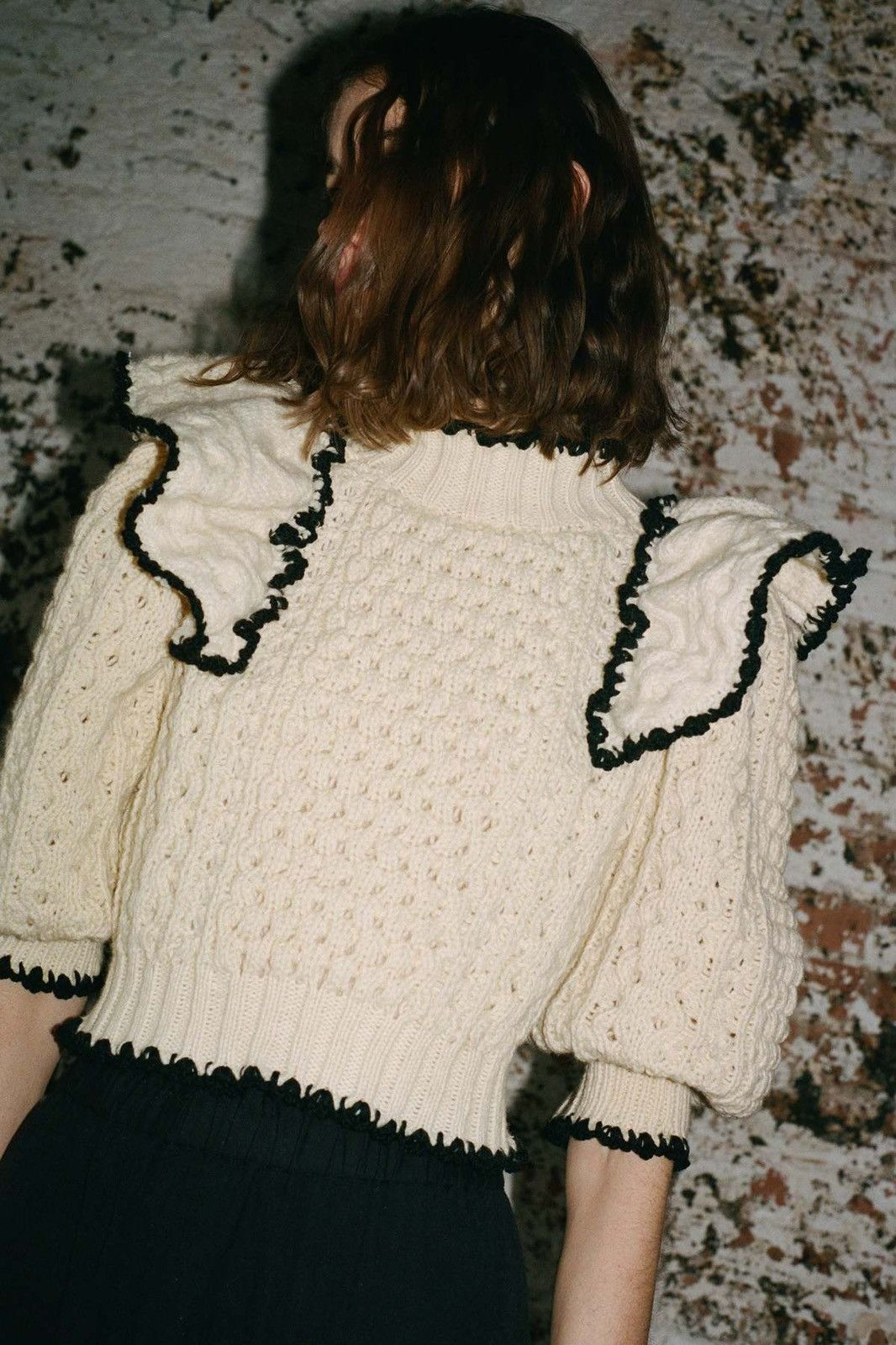 Sea New York Sea New York fisherman hand crochet puff sleeve sweater Size XS / US 0-2 / IT 36-38 - 1 Thumbnail