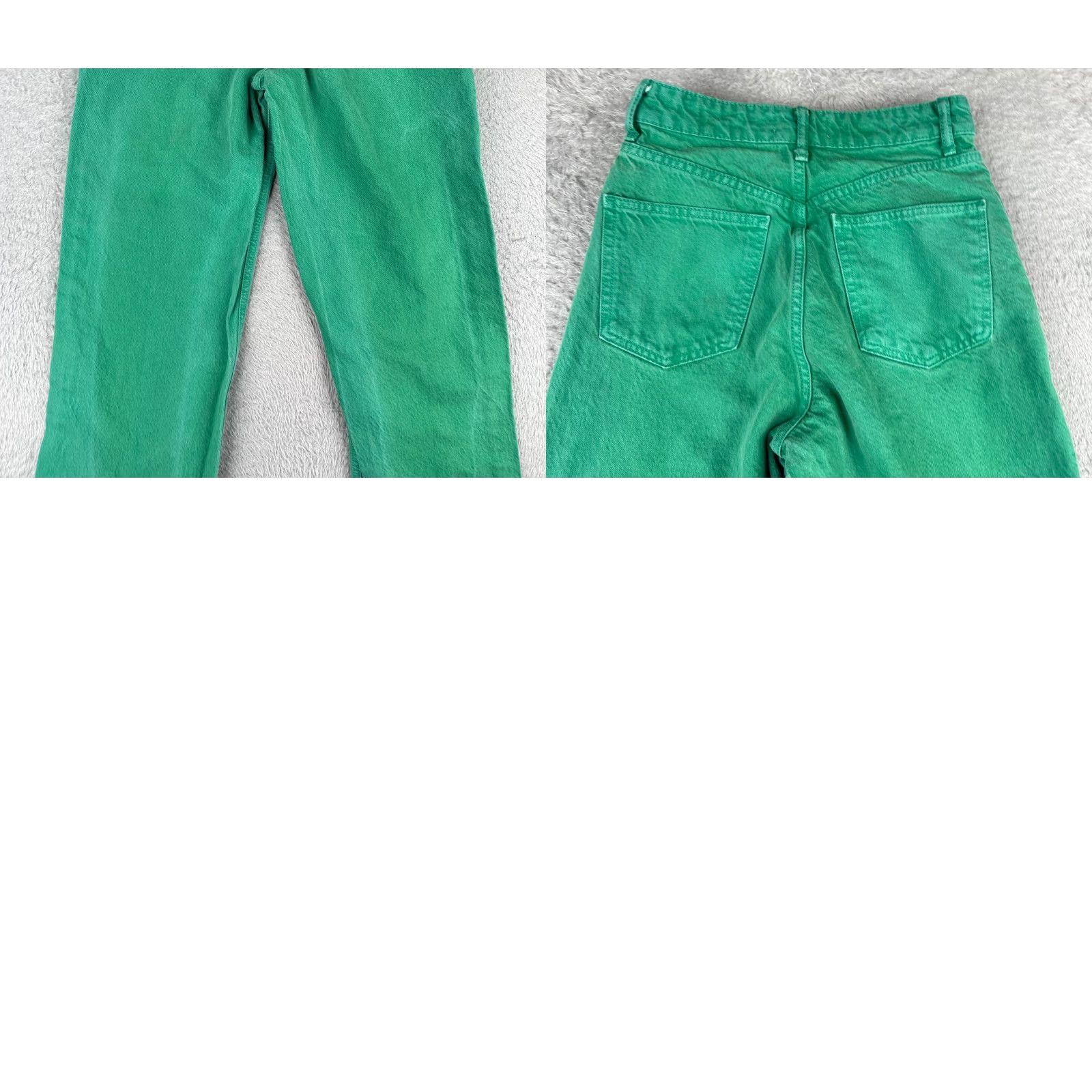 Zara Zara Jeans Women Green Denim Straight Leg High Rise 24x30 Jeans Womens 90s Distressed Pockets Button Zip Fly Cotton Blend Regular Rise LowLabel? Size 26" / US 2 / IT 38 - 10 Thumbnail