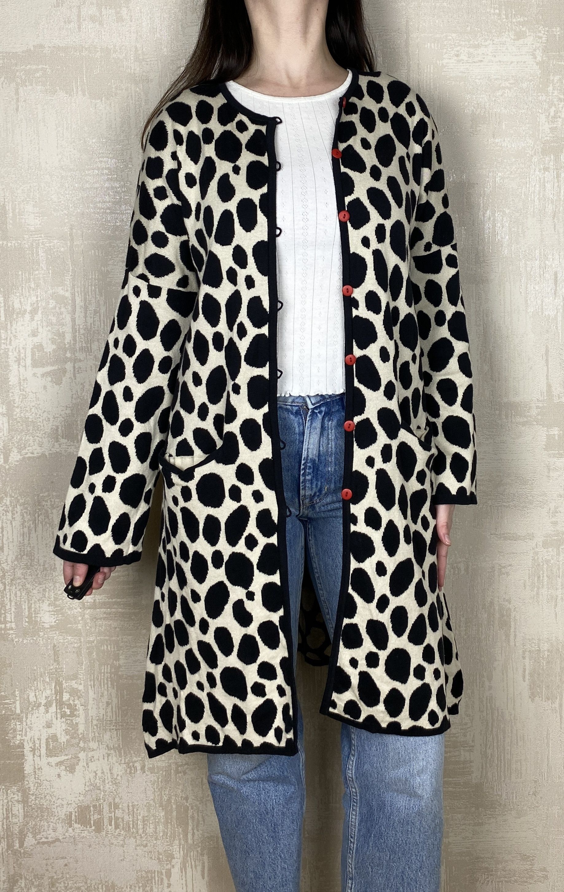 Gudrun Sjoden Gudrun Sjoden Cotton Knit Animal Print Coat Long Cardigan Size M / US 6-8 / IT 42-44 - 3 Thumbnail
