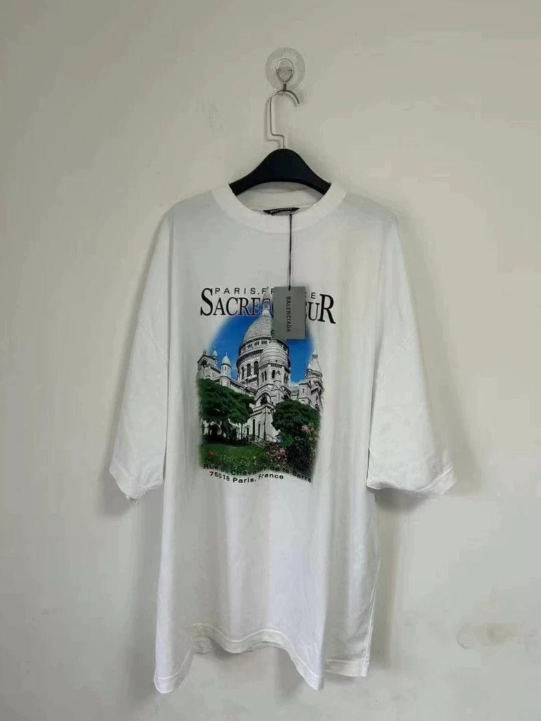 Balenciaga Balenciaga White Vintage Castle Short Sleeve T-Shirt- DMC Size US L / EU 52-54 / 3 - 1 Thumbnail