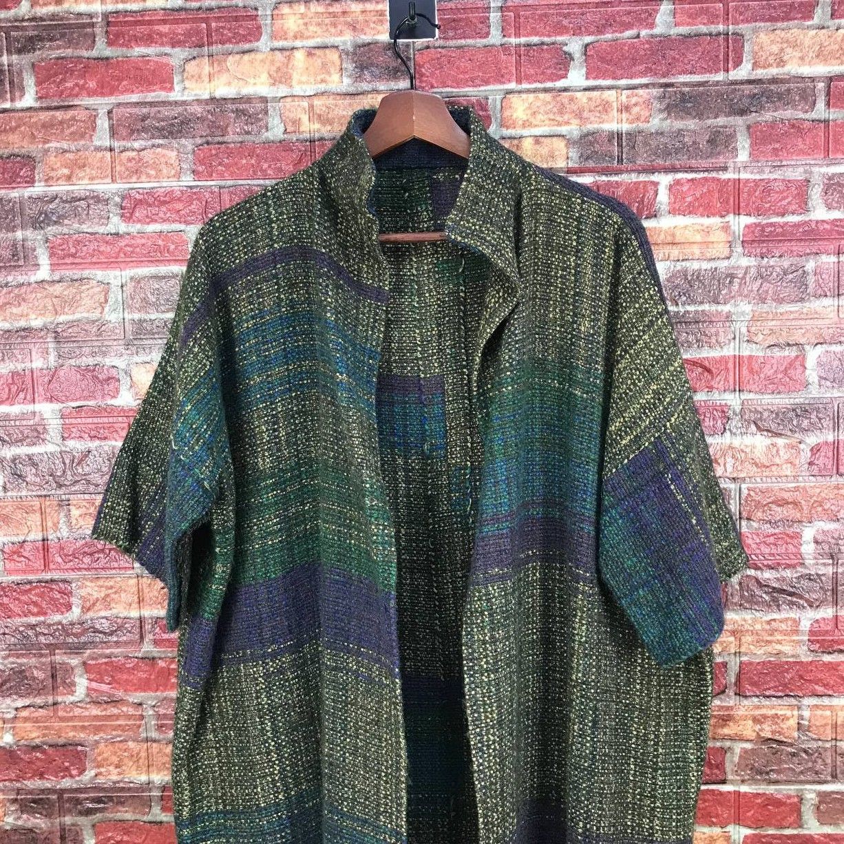 Japanese Brand JAPANESE MINIMALIST BUTTONLESS TWEED COLORBLOCK SHORTSLEEVE Size US M / EU 48-50 / 2 - 5 Thumbnail
