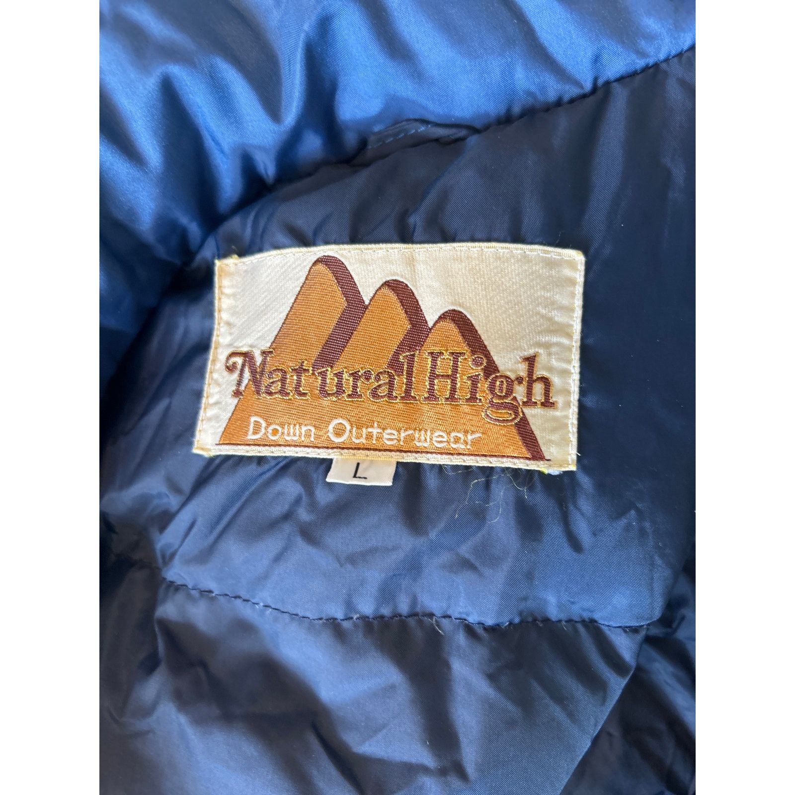 Other Natural High Down Outerwear Vintage Down Puffer Blue Tan Lg Size US L / EU 52-54 / 3 - 5 Thumbnail