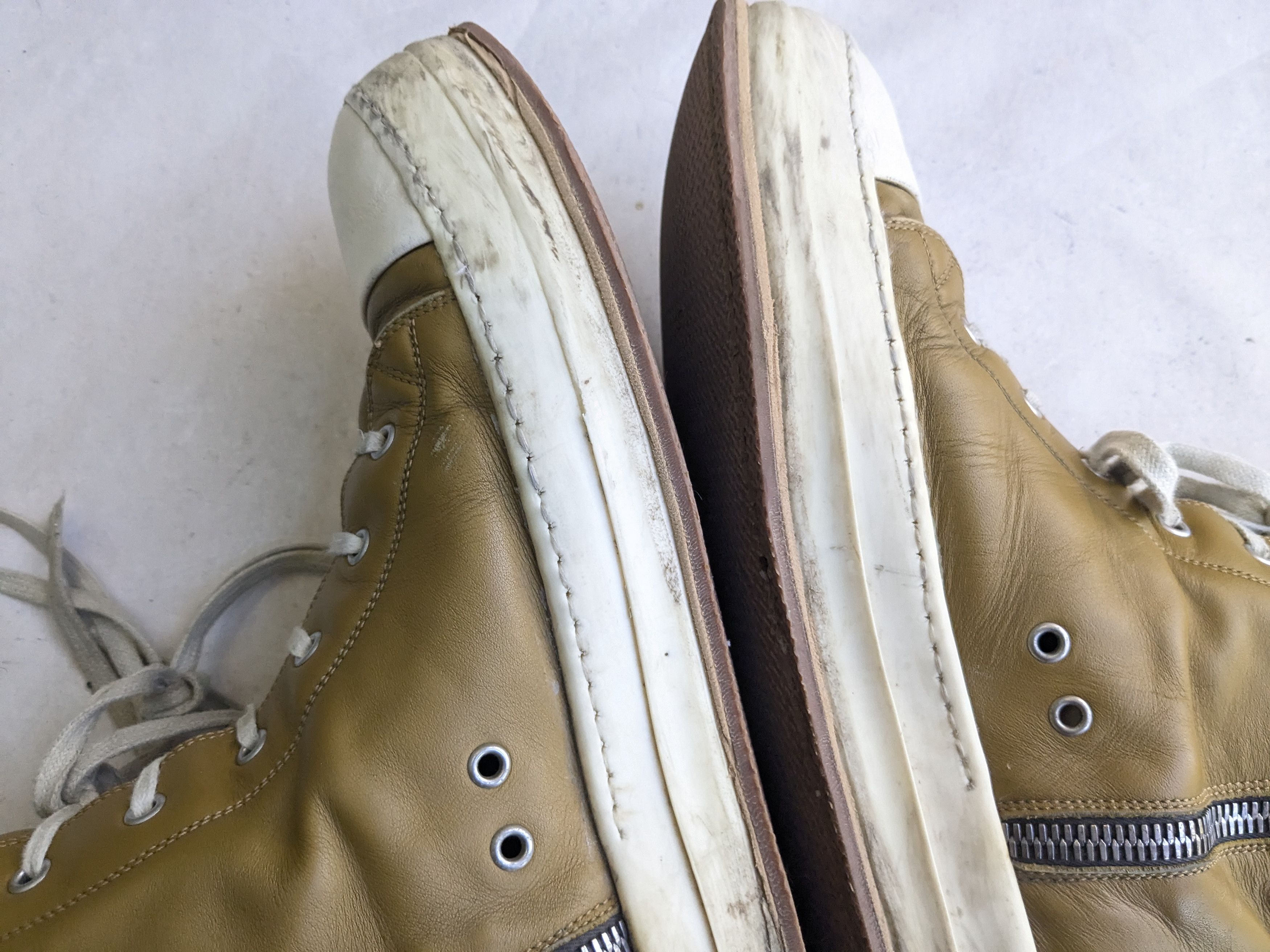 Rick Owens Rick Owens Ramones Mainline High Top Leather Sneakers 13 46 Size US 13 / EU 46 - 11 Thumbnail