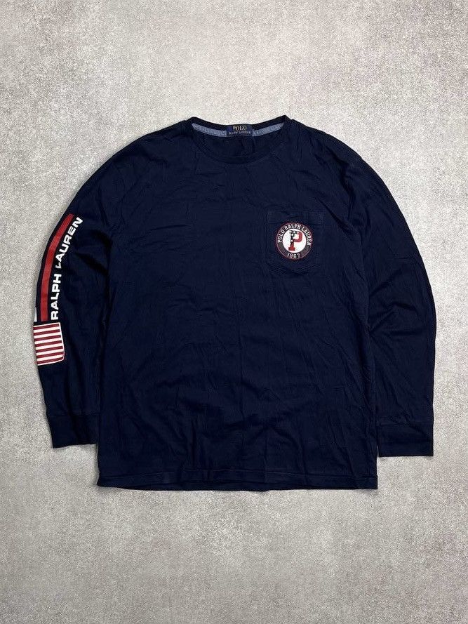 Polo Ralph Lauren Vintage Polo Ralph Lauren USA Flag Boxy Longsleeve T-shirt M Size US M / EU 48-50 / 2 - 1 Thumbnail