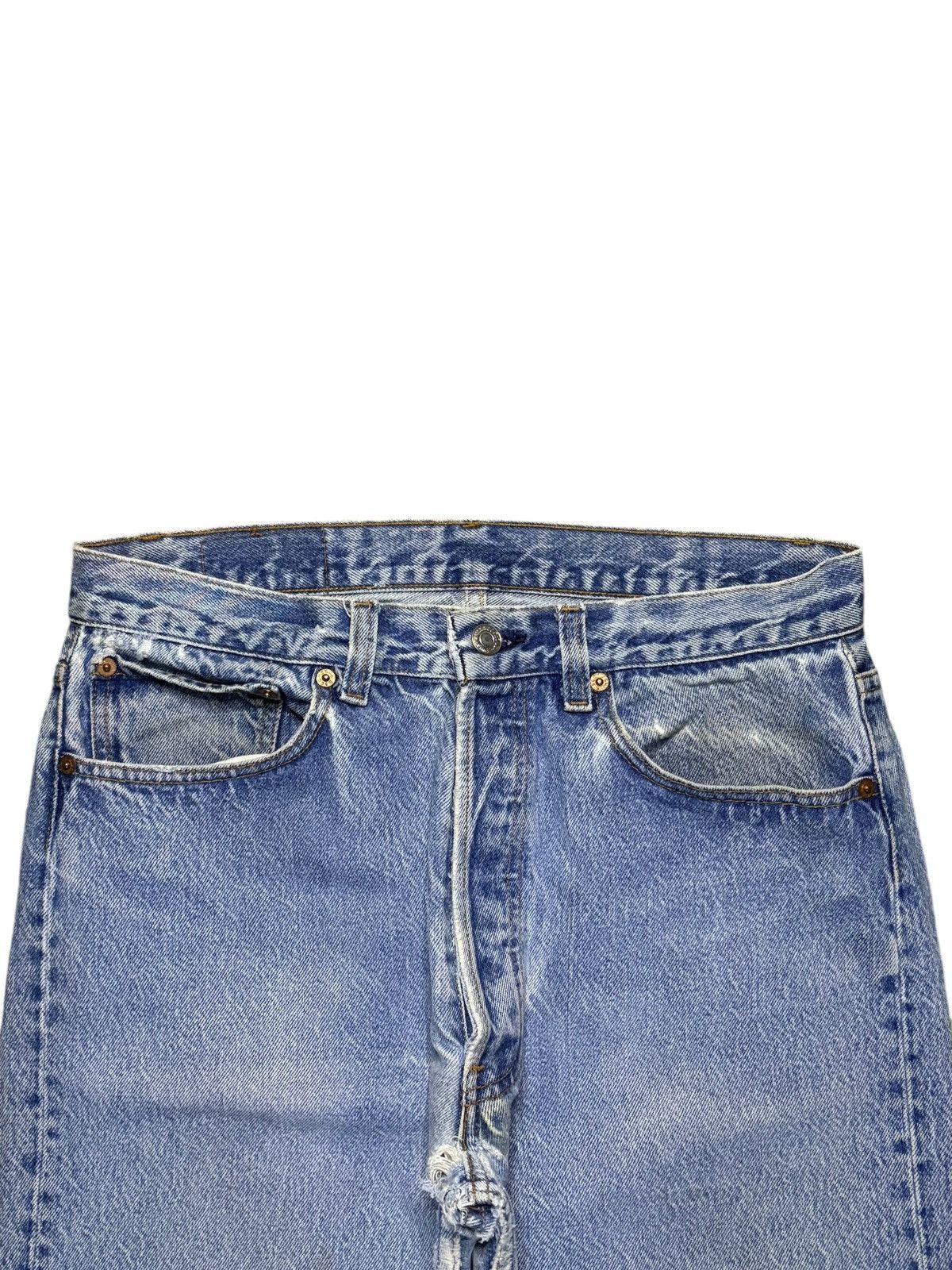 Levi's Vintage 80s Levis 501xx Blue Wash Distressed Jeans Size US 31 - 4 Thumbnail